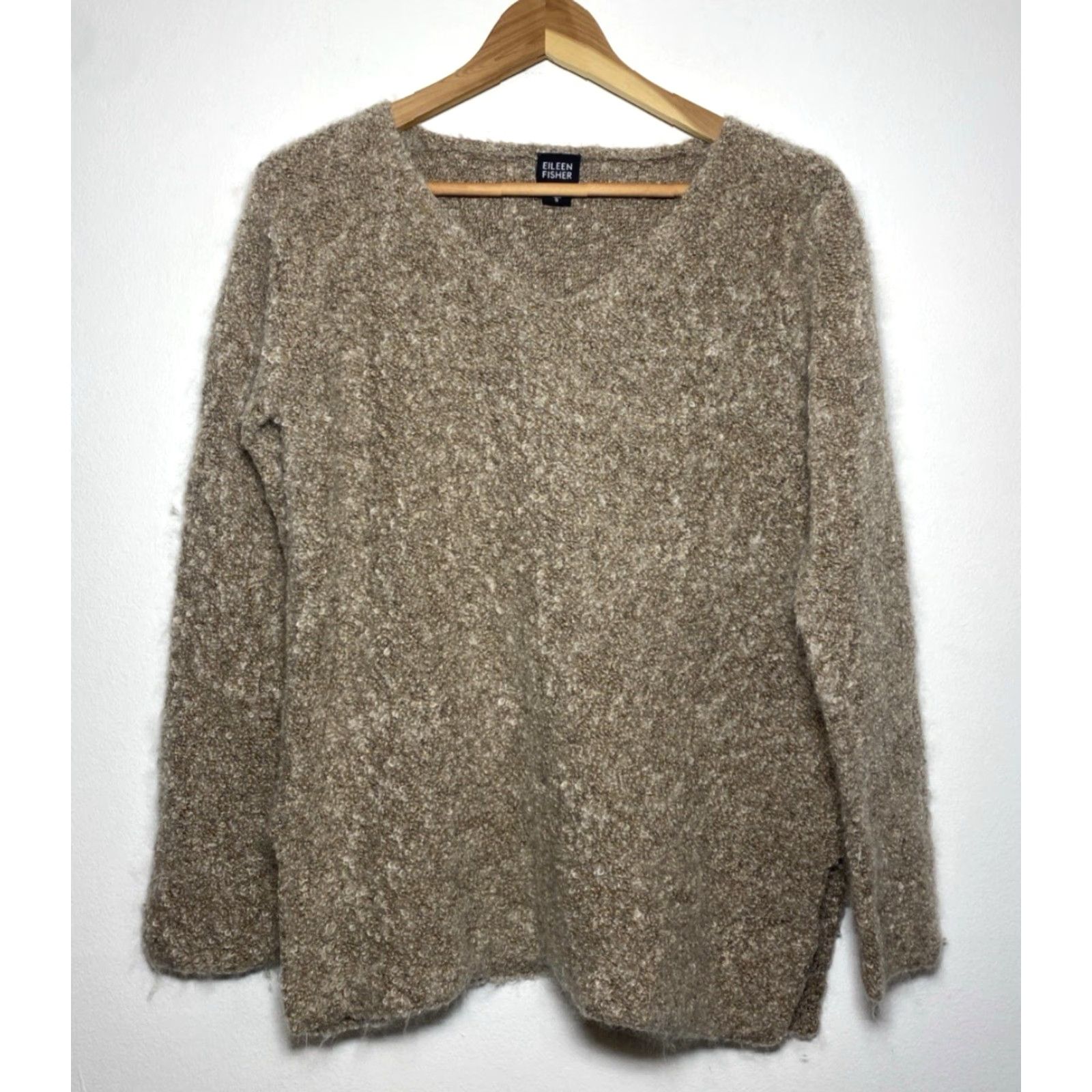 Eileen Fisher VINTAGE Eileen Fisher Women’s V-Neck Pullover Sweater Mohair Merino Wool Sz S Brown Size S / US 4 / IT 40 - 2 Thumbnail