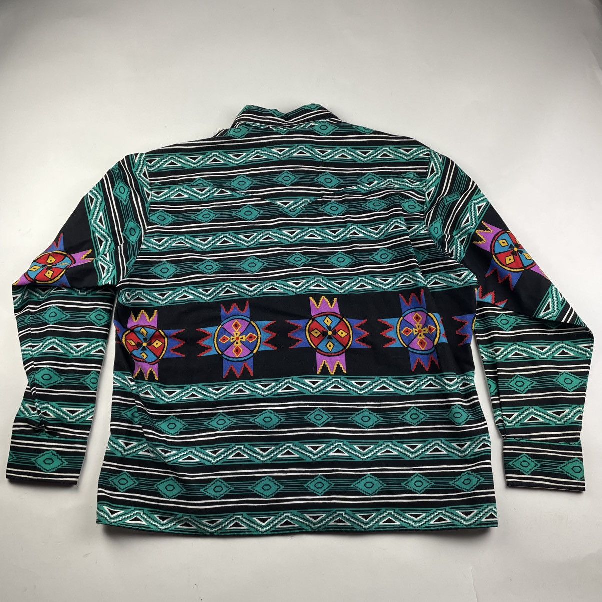 Vintage Wrangler Brushpopper Shirt XL Teal Cowboy Western Aztec 90s Size US XL / EU 56 / 4 - 11 Thumbnail