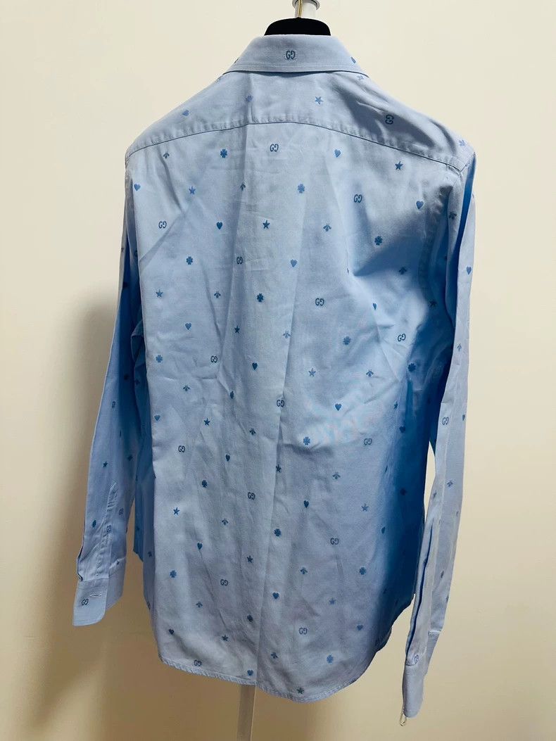 Gucci Gucci Size 15+ Blue embroidered logo shirt size 15+ 2501-N Size US XS / EU 42 / 0 - 5 Thumbnail