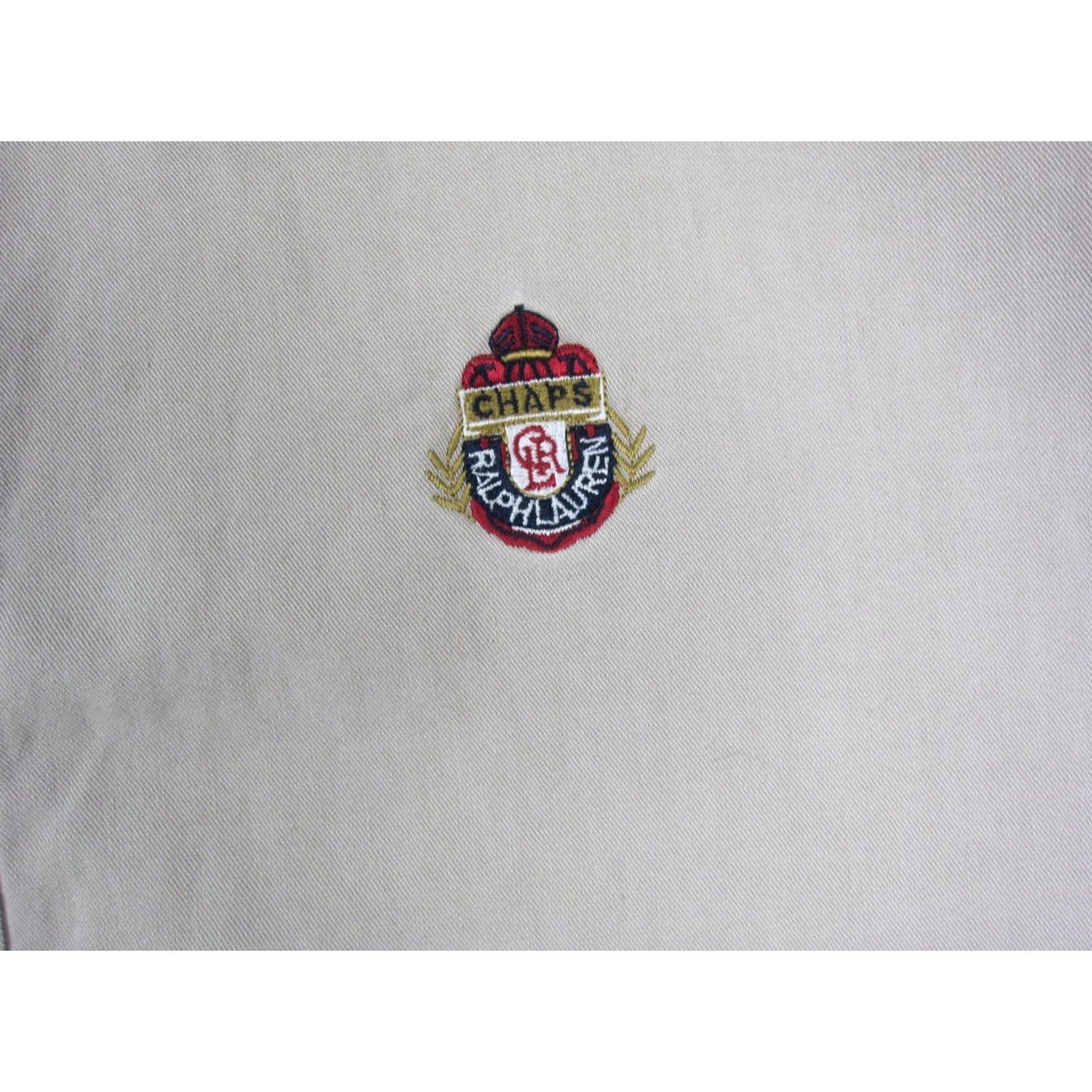 Chaps VINTAGE Chaps Shirt Mens M Beige Canvas Button-Down Crest 90s Ralph Lauren Shirt Mens Size US M / EU 48-50 / 2 - 3 Thumbnail