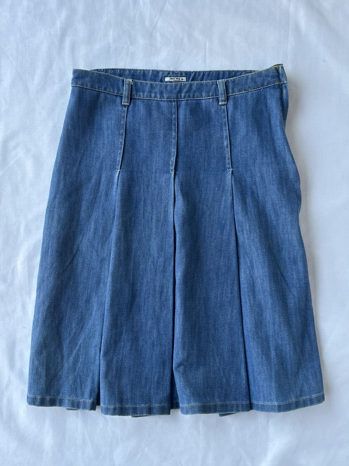 Miu Miu MIU MIU pleated denim skirt Size 29" - 1 Thumbnail