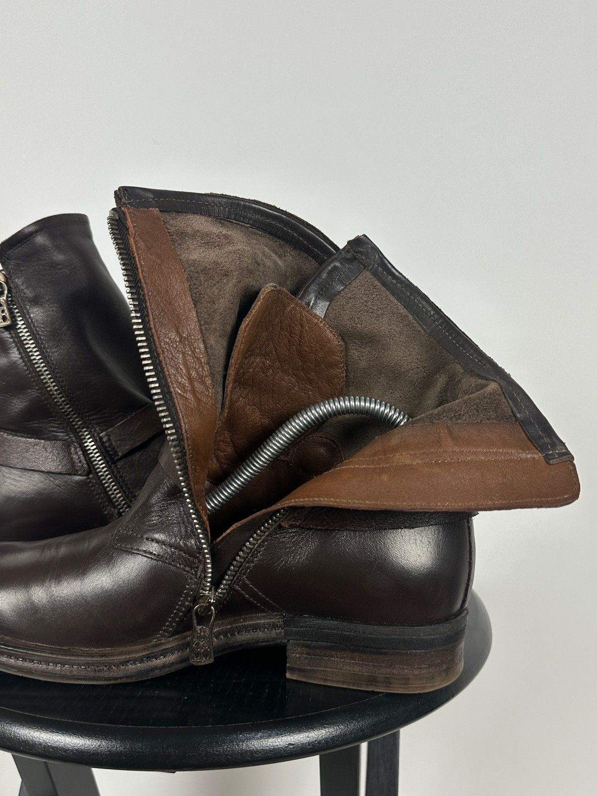 A.S.98 A.S.98. Airstep Brown Leather Biker Buckle Strap Ankle Boots Size US 8 / IT 38 - 22 Thumbnail