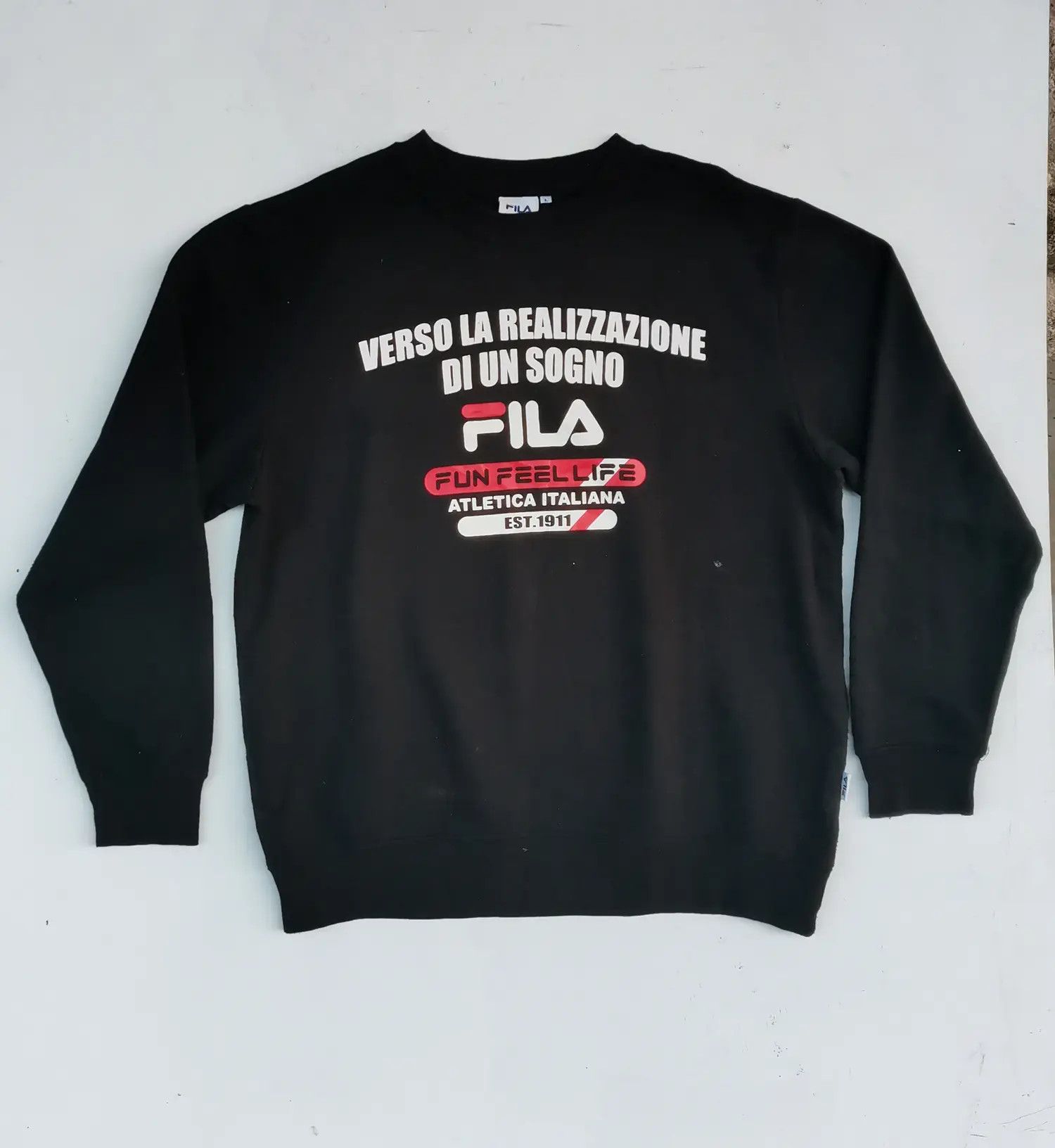 Fila Rare!!! Fila Fun Feel Life Big Logo Sweatshirt Size US L / EU 52-54 / 3 - 1 Thumbnail