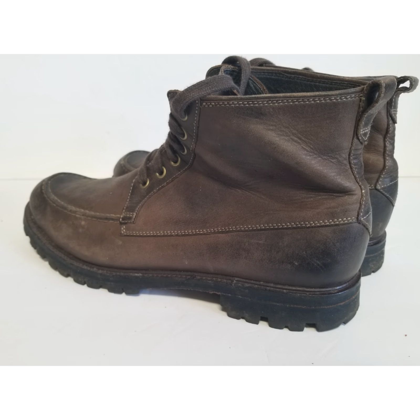 John Varvatos John Varvatos Boots Men Size 12 M Brown Leather Lace Up Combat Ankle Leather Outsole Round Toe Casual Boots Size US 12 / EU 45 - 4 Thumbnail
