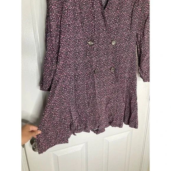 Zara Zara double breasted floral ditsy long sleeve romper Size L / US 10 / IT 46 - 7 Thumbnail