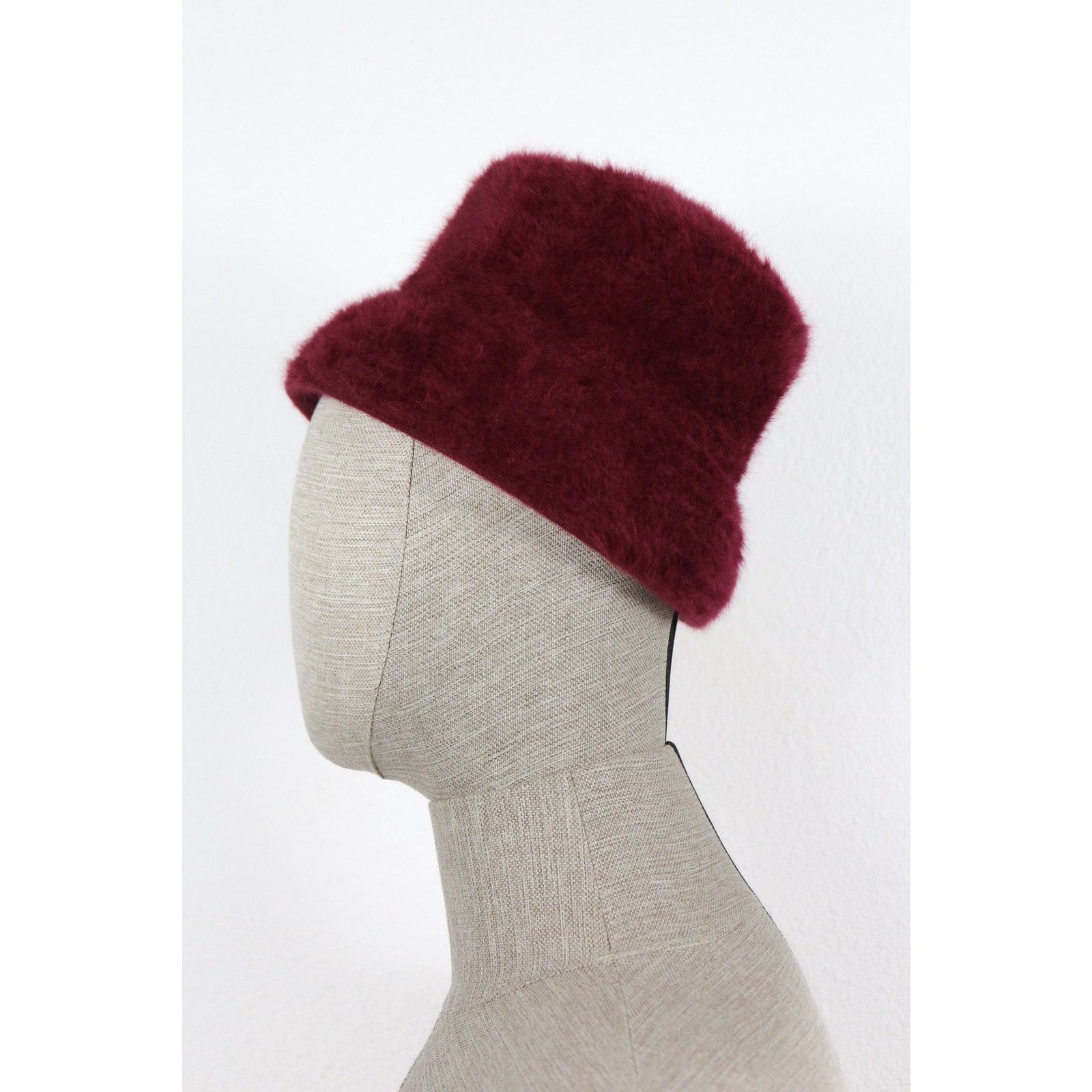 Kangol Kangol Burgundy Angora Fur Bucket Hat NZ Size ONE SIZE - 4 Thumbnail