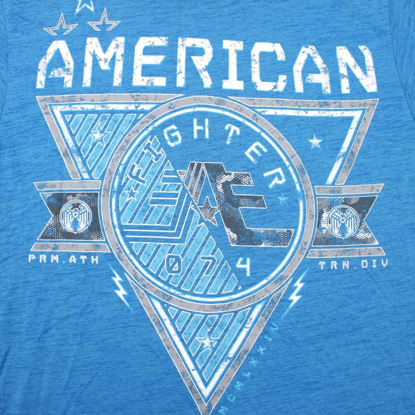 Vintage American Fighter Shirt Mens Small Blue Cotton/Poly S/S Pullover Tee Size US S / EU 44-46 / 1 - 6 Thumbnail