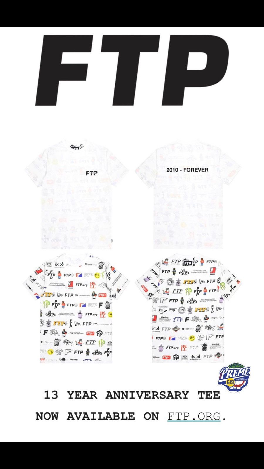 Fuck The Population FTP Thirteen Anniversary tee L white Size US L / EU 52-54 / 3 - 6 Thumbnail