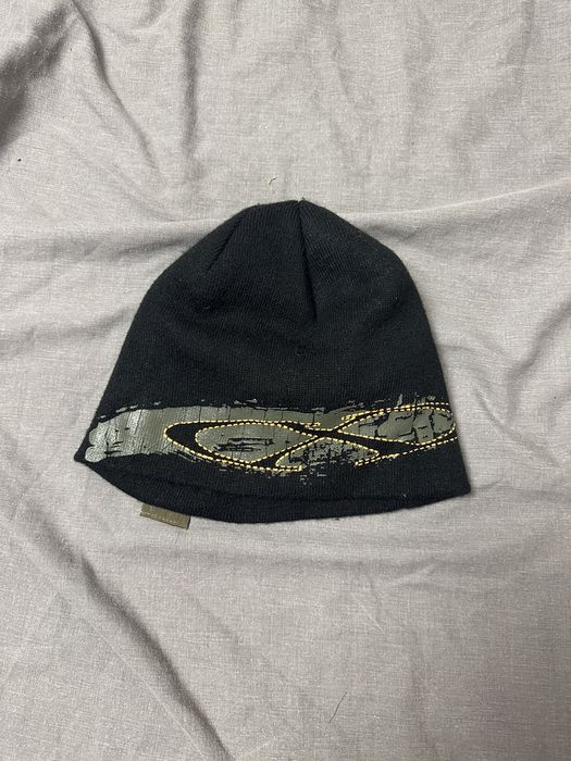 Vintage Y2K Oakley Vintage Beanie Hat Black Big Logo | Grailed