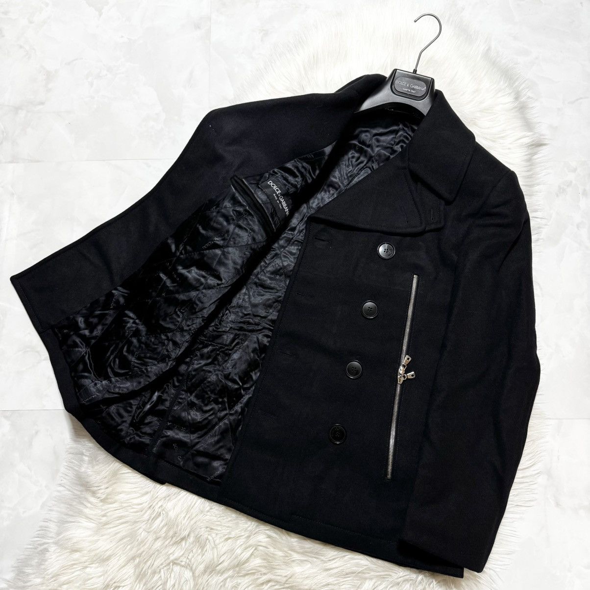 Dolce & Gabbana Dolce & Gabbana runway W-ZIP Melton peacoat black 46 Size US S / EU 44-46 / 1 - 7 Thumbnail