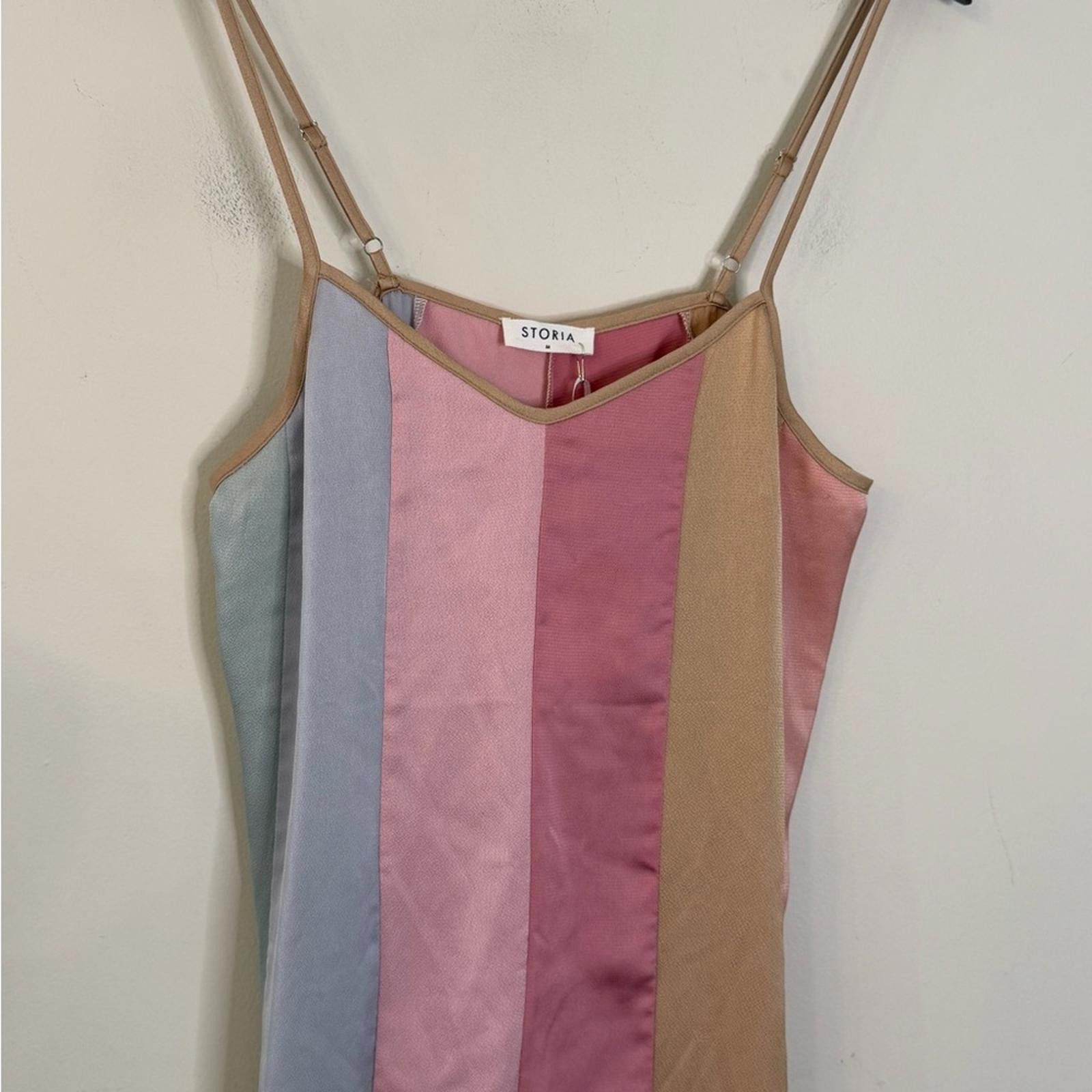 Other Storia pastel Striped Strappy Sleeveless Maxi Dress SZ Med Size M / US 6-8 / IT 42-44 - 2 Thumbnail