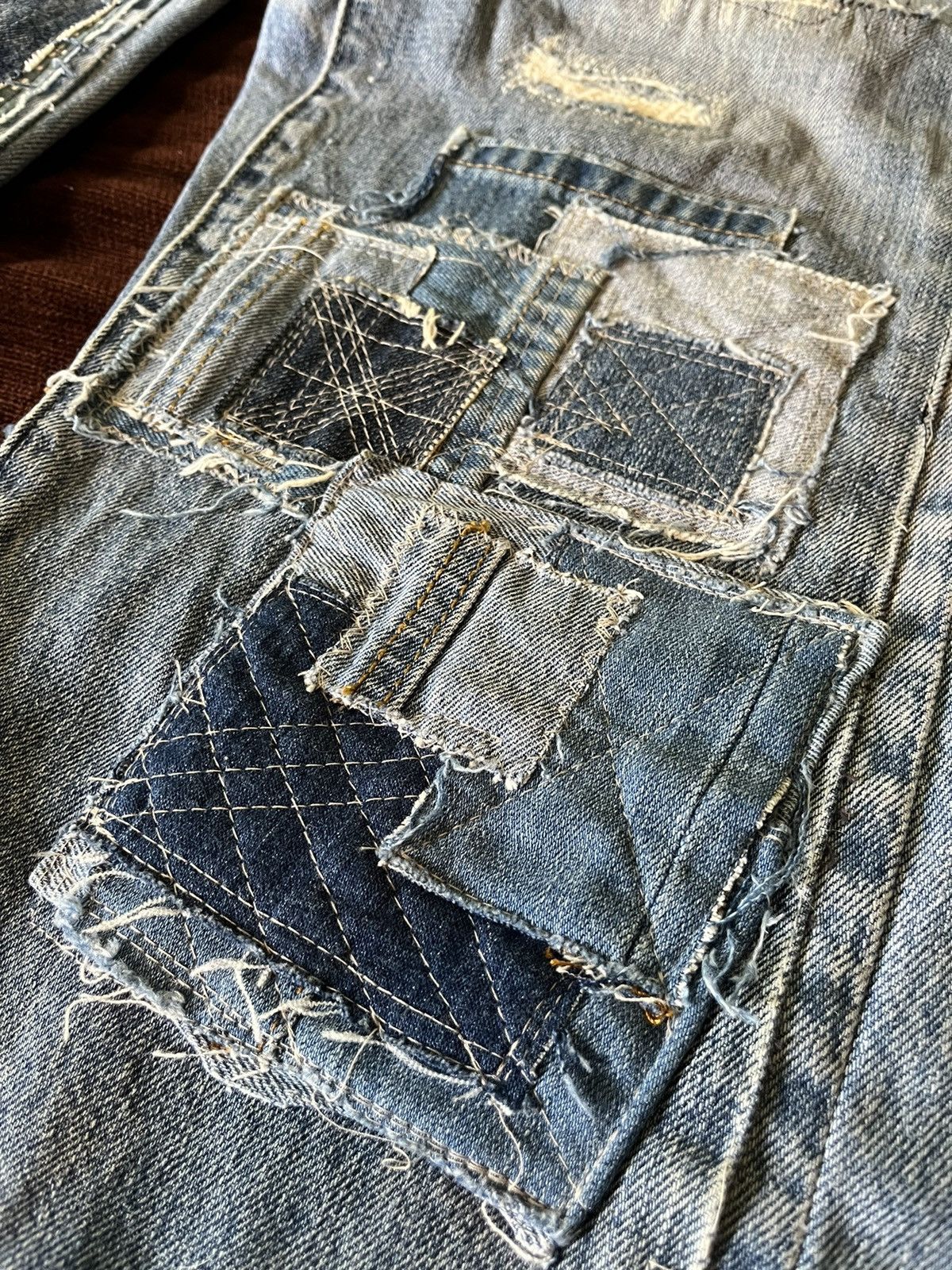 Levi's 1990s PATCHWORK DOUBLE KNEED LEVIS 501 Size US 36 / EU 52 - 5 Thumbnail