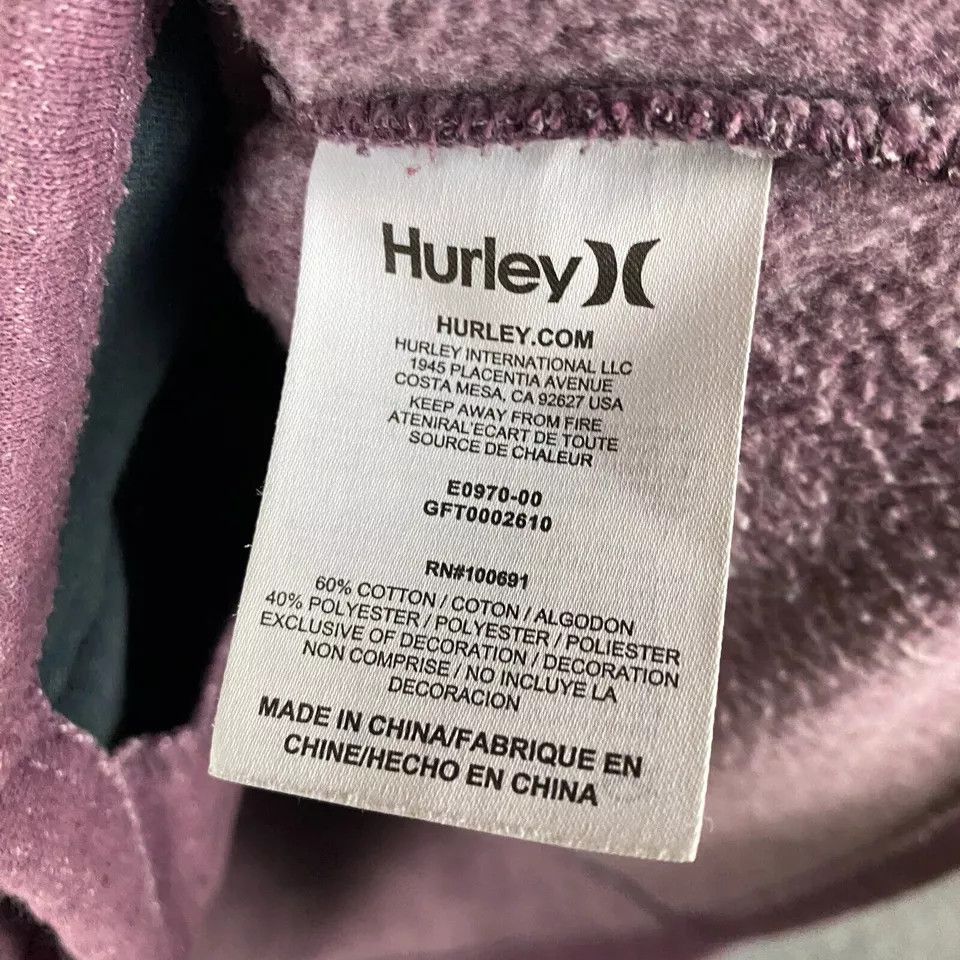 Hurley Hurley Hoodie Women's Small Full Zip Purple Cotton Blend S Size S / US 4 / IT 40 - 5 Thumbnail
