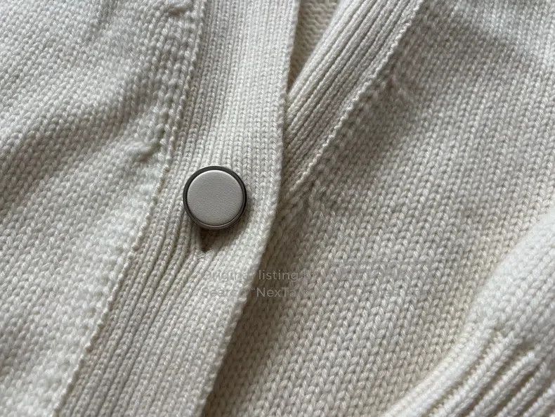 Hermes Hermes Open cardigan pure cashmere, white sweater Size XS / US 0-2 / IT 36-38 - 2 Thumbnail