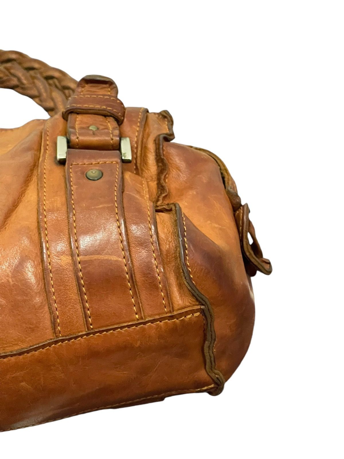 Genuine Leather Full Leather Patina Unknown Japan Tote Shoulder Bag 4🟩 Size ONE SIZE - 17 Thumbnail