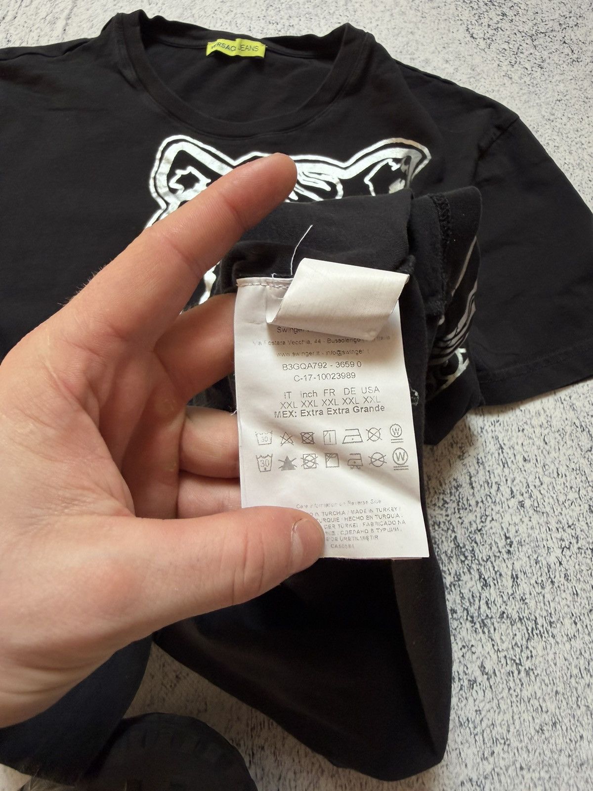 Versace VERSACE Tiger Big Cat Foil Metallic Graphic Tee Black Silver Size US XXL / EU 58 / 5 - 10 Thumbnail