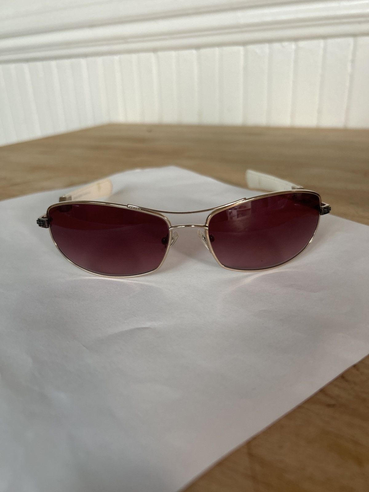 Chrome Hearts CH Pink lense White Leather ‘Galaxie’ Sunglasses Size ONE SIZE - 1 Thumbnail