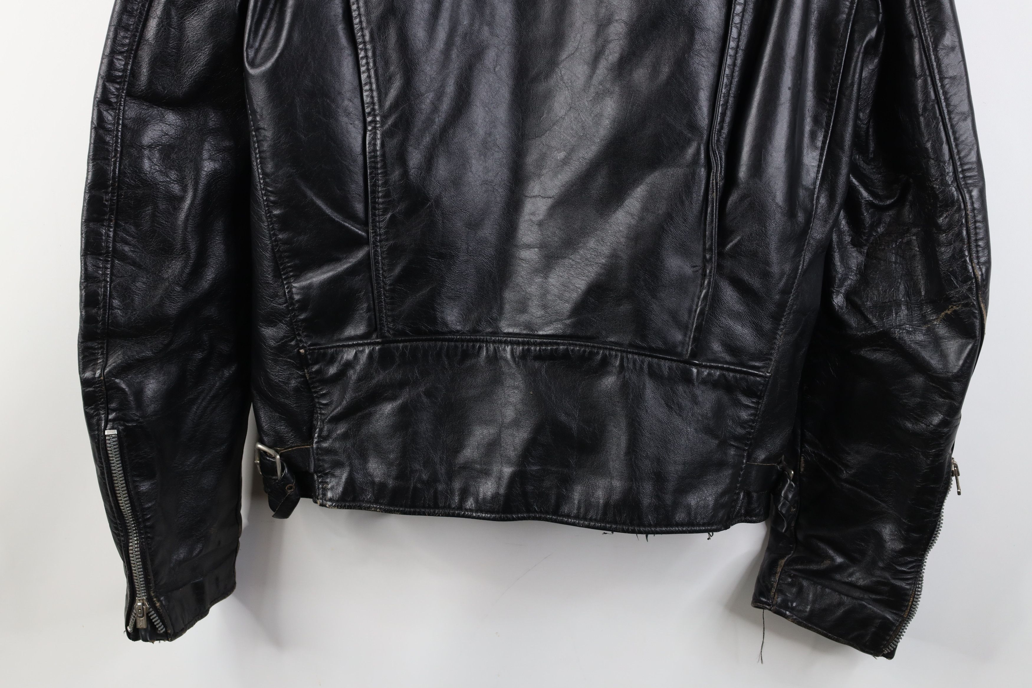 Vintage Vintage 60s 70s Leather Buckle Back Cafe Racer Jacket USA Size US L / EU 52-54 / 3 - 16 Thumbnail