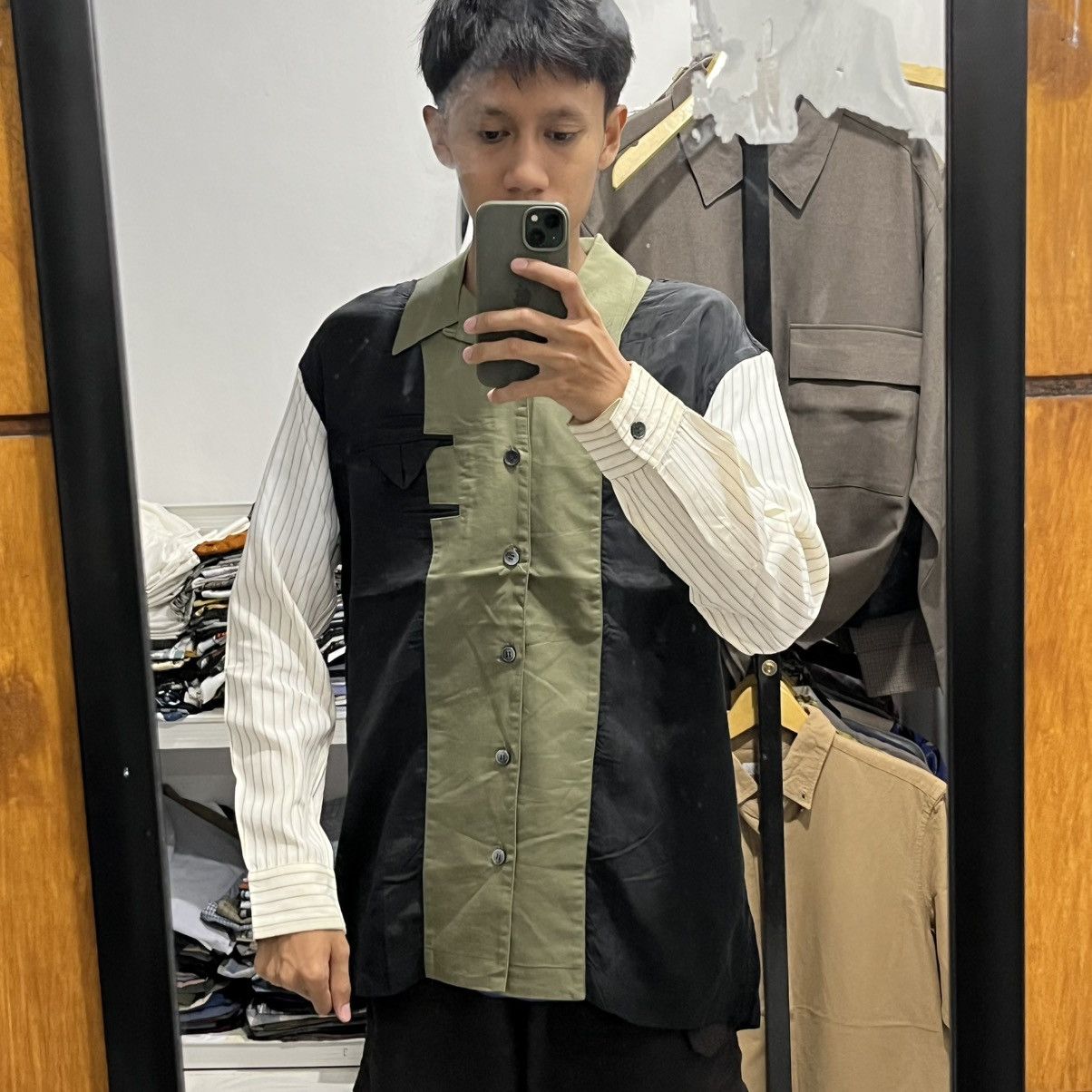 Japanese Brand Yuki Hashimoto Multi Panel Deconstructed Button-Up Shirt Size US L / EU 52-54 / 3 - 1 Thumbnail