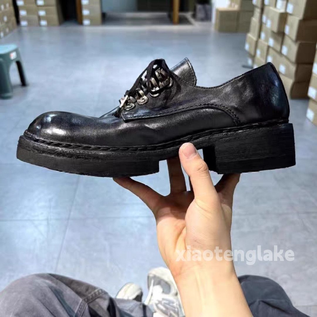 Vintage Unisex utility punk yuppie grunge big head leather shoes Size US 5.5 / EU 38 - 4 Thumbnail