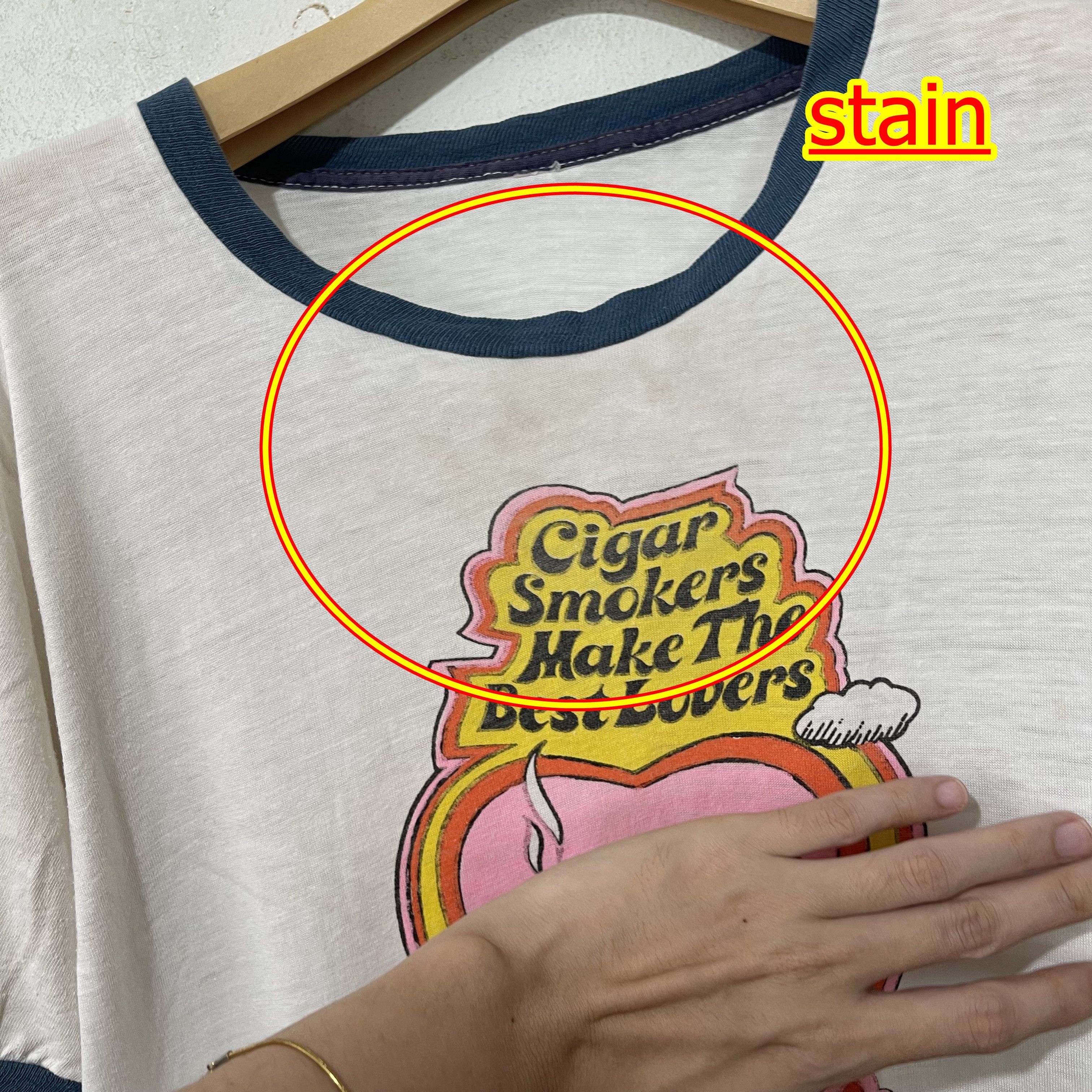Vintage Vintage 80s Cigar Smoker Make The Best Lovers Ringer Tee Size US S / EU 44-46 / 1 - 6 Thumbnail