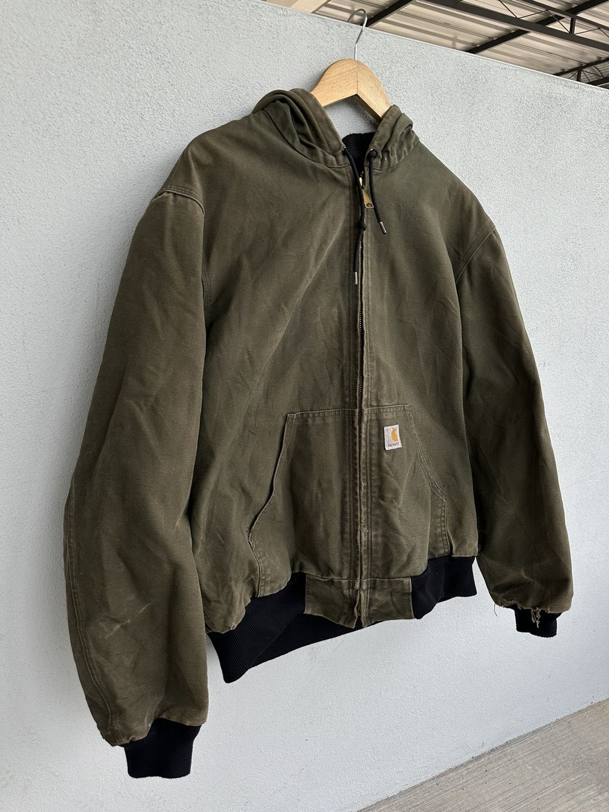 Carhartt Crazy Vintage Carhartt Hoodie Jacket Faded Green Distressed Size US L / EU 52-54 / 3 - 20 Thumbnail