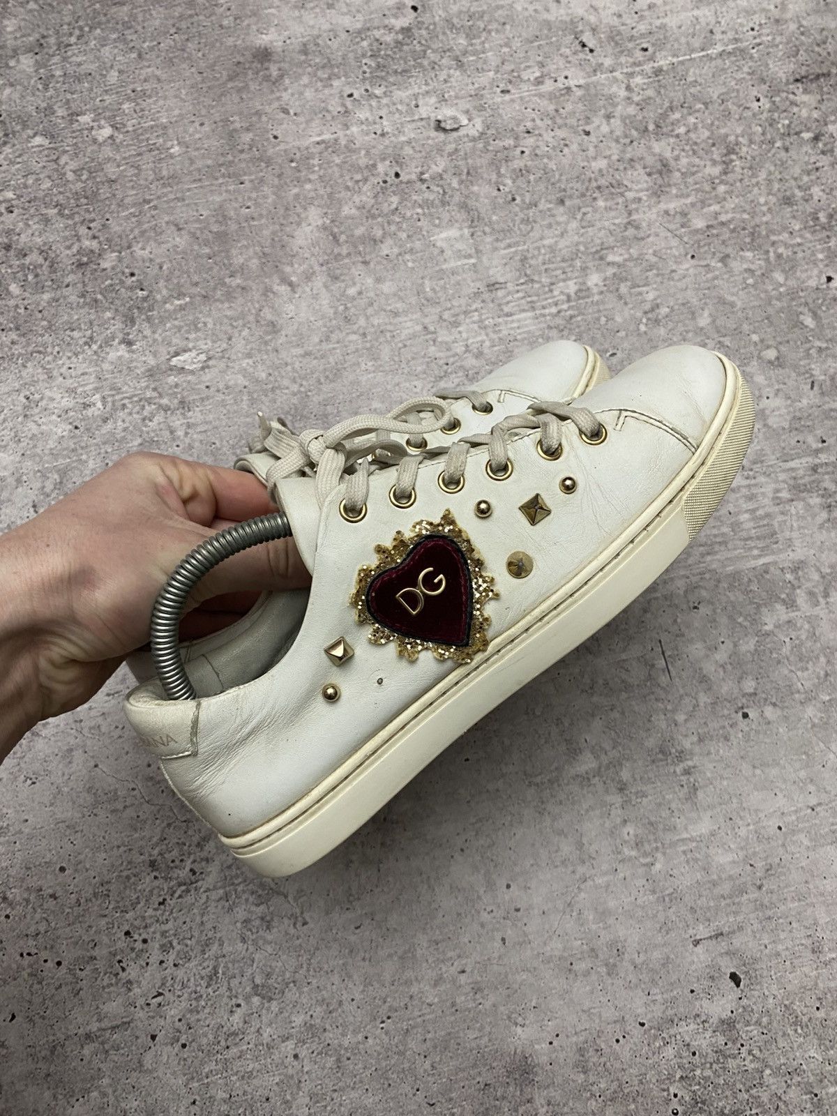 Dolce & Gabbana 🔥Dolce & Gabbana hear leather sneakers Size US 8 / IT 38 - 9 Thumbnail