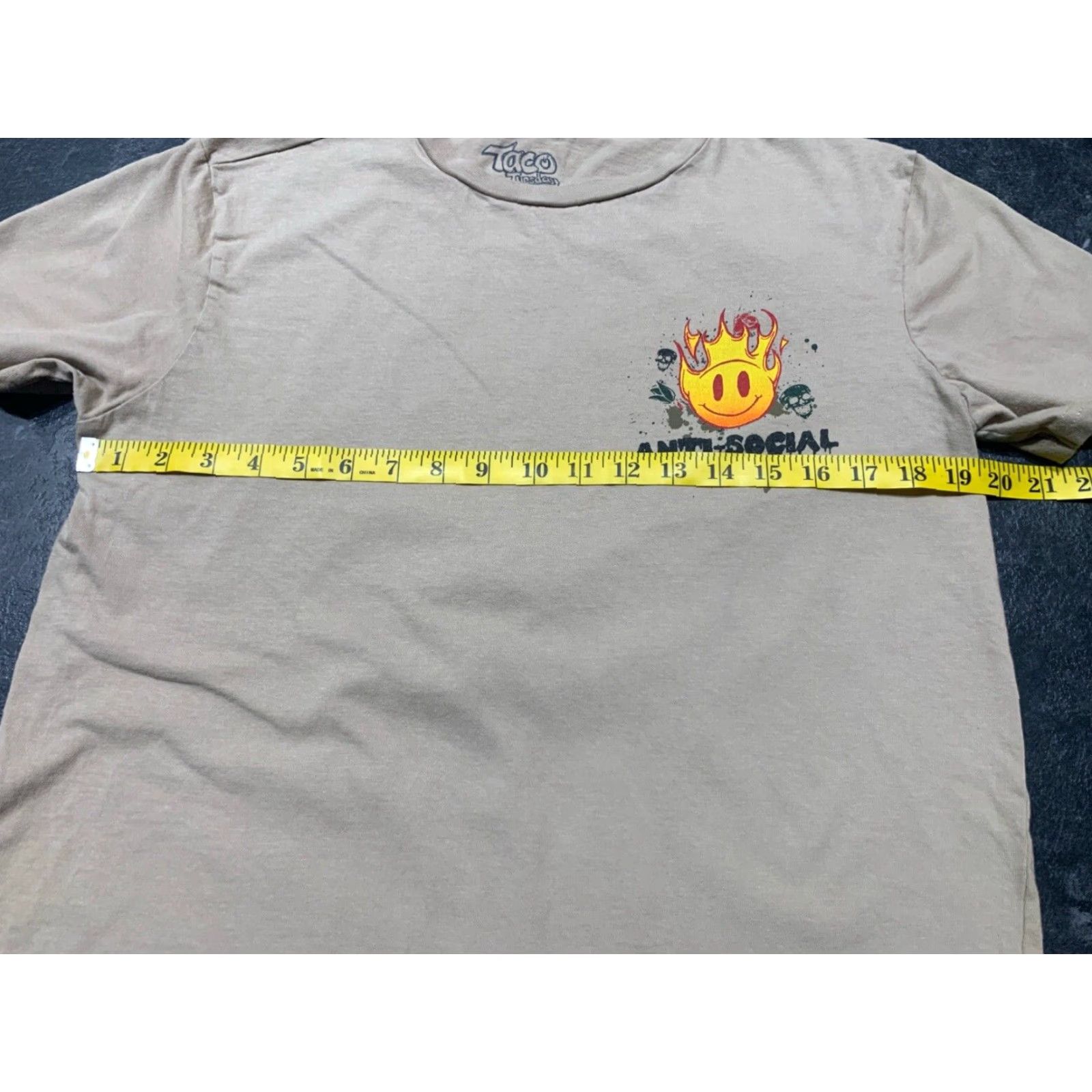 Vintage Taco Tuesday Mens Khaki Anti-social T-Shirt Medium Size US M / EU 48-50 / 2 - 5 Thumbnail