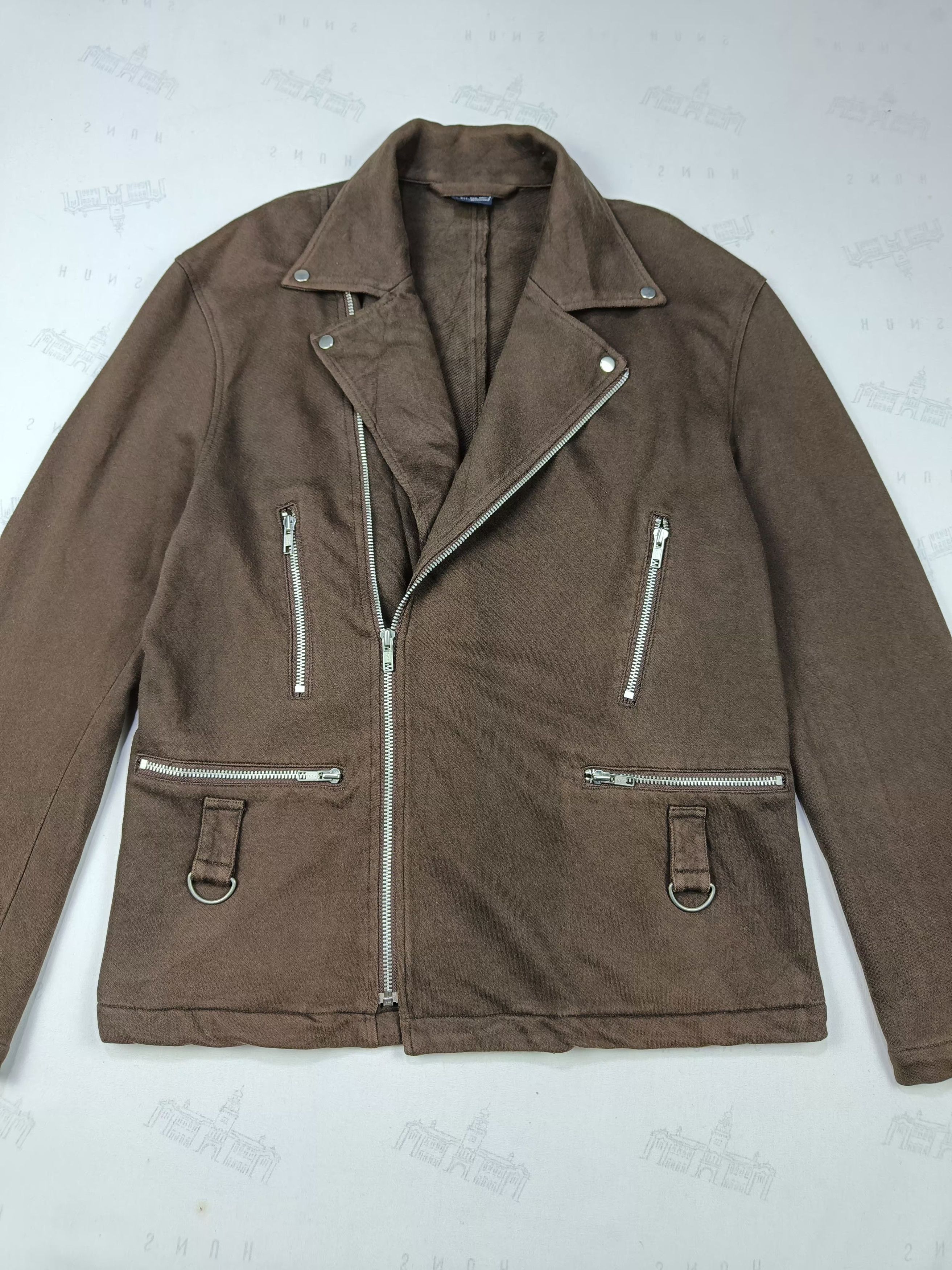 Japanese Brand Japanese Brand Double Collar Diagonal Zipper Jacket Size US L / EU 52-54 / 3 - 2 Thumbnail