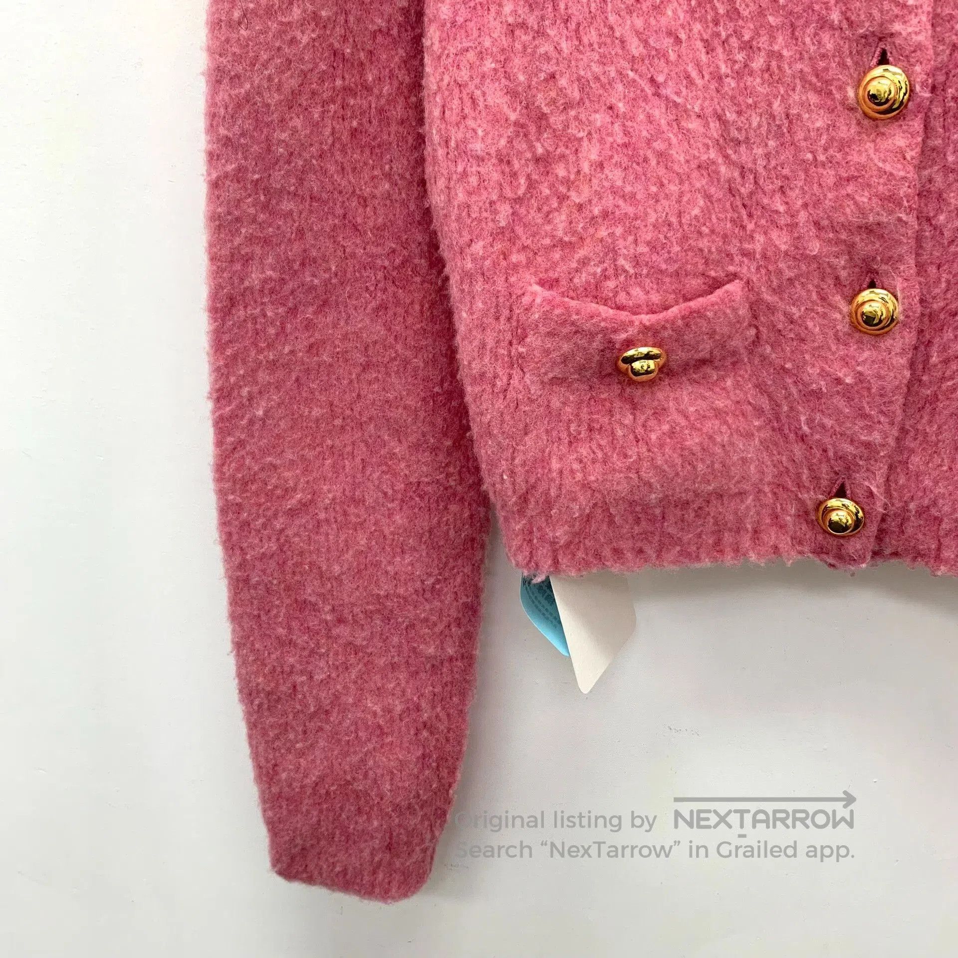 Miu Miu Miu Miu Pink Logo Knit Cardigan. Size M / US 6-8 / IT 42-44 - 4 Thumbnail