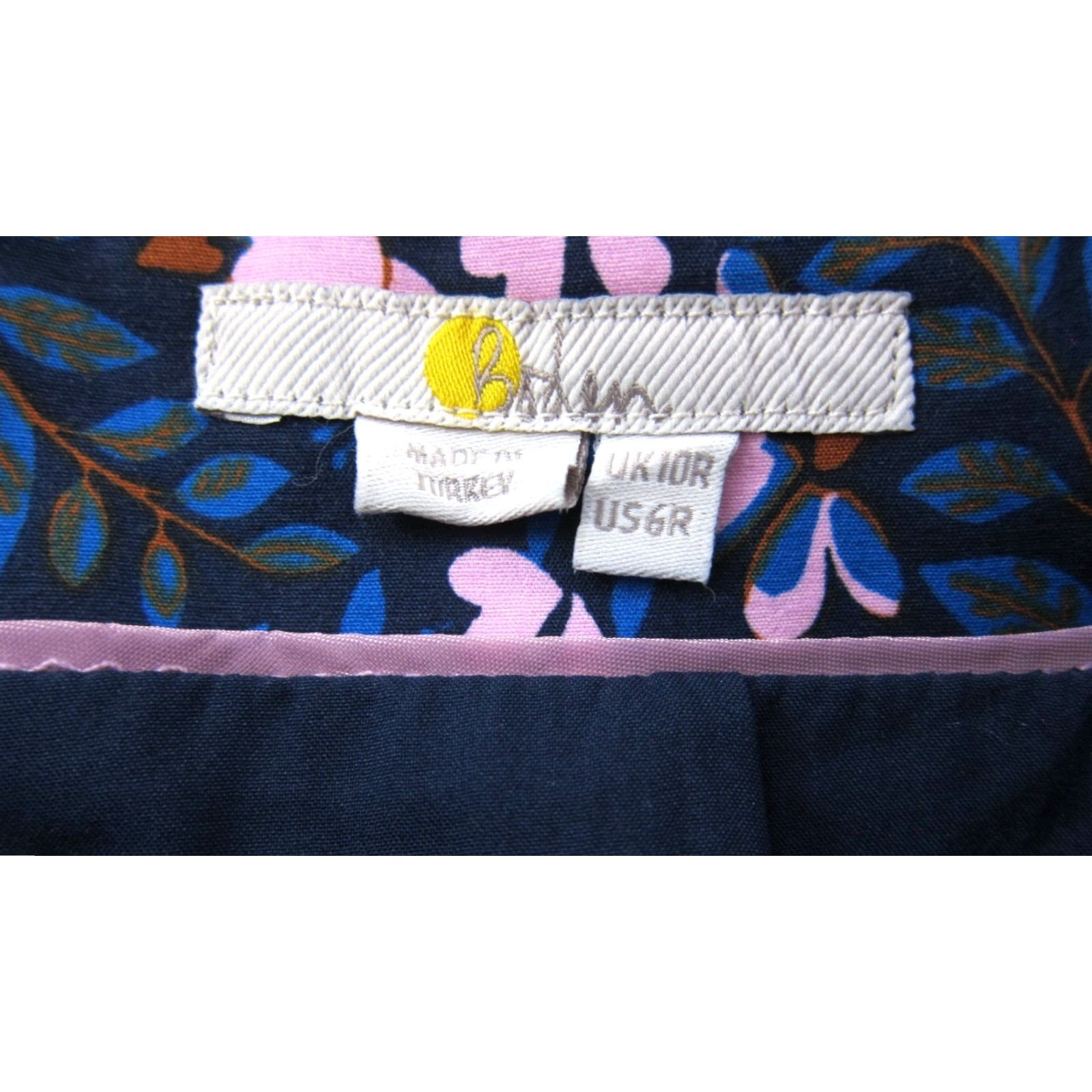 Boden Boden Blue Pink Orange Floral Cotton Stretch Straight Pencil Work Skirt 6R Size 28" / US 6 / IT 42 - 3 Thumbnail