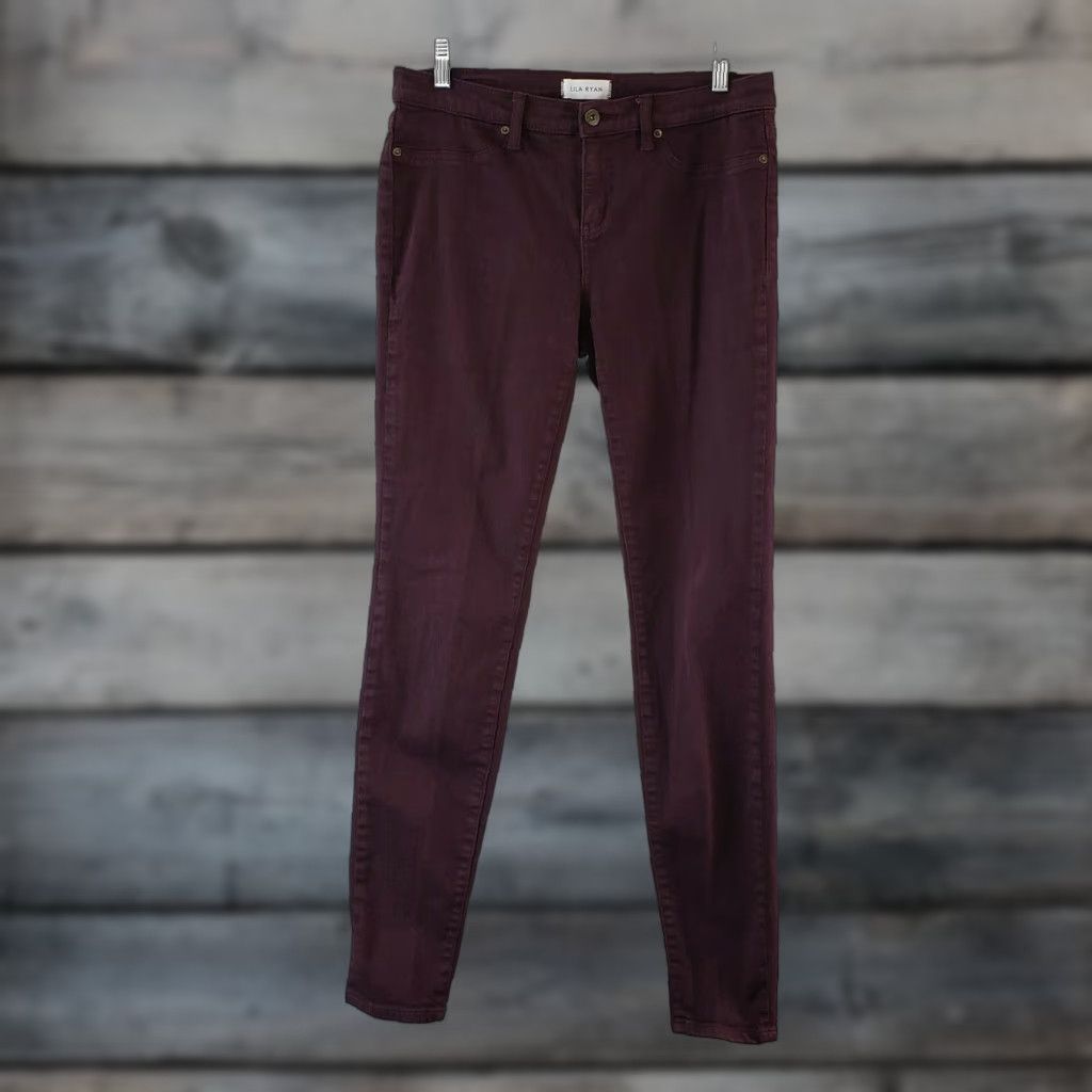 Vintage Lila Ryan Womens Skinny Jeans Sz 29 Purple Mid Rise Cotton Blend Denim 31.5 Inseam Womens Size 29" - 1 Thumbnail