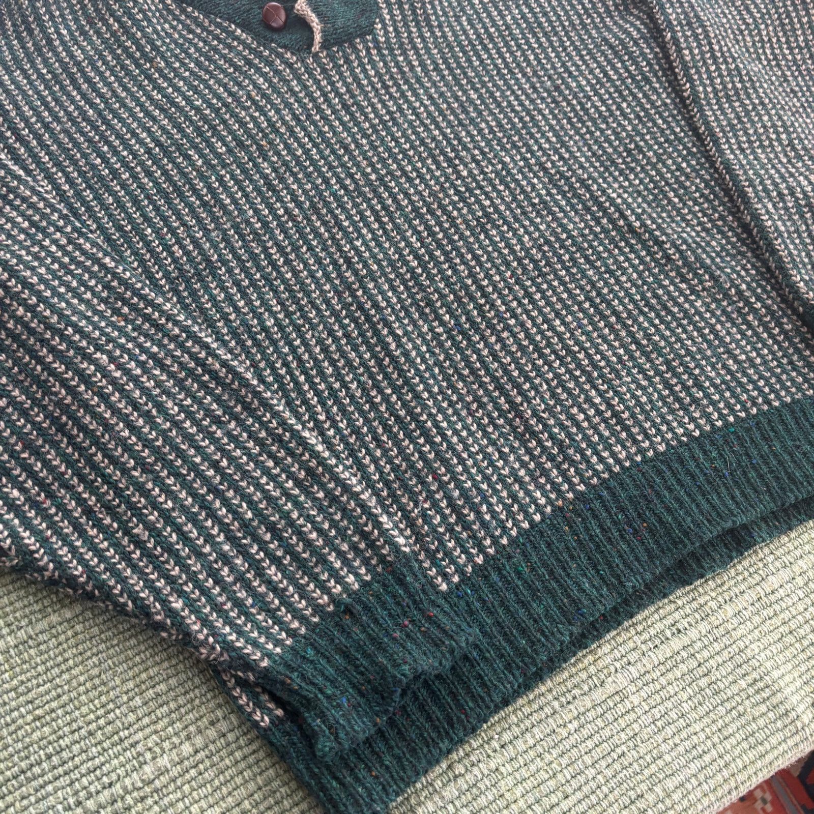 Rei × Vintage Vintage 1980s REI Wool Shawl Collar Gray Sweater Sz XL Size US L / EU 52-54 / 3 - 5 Thumbnail