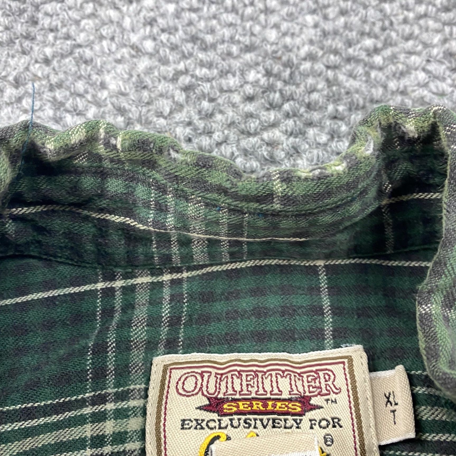 Vintage Cabela's Outfitter Series Flannel Shirt Green Plaid Long Sleeve Big & Tall XLT Men Size US XL / EU 56 / 4 - 5 Thumbnail