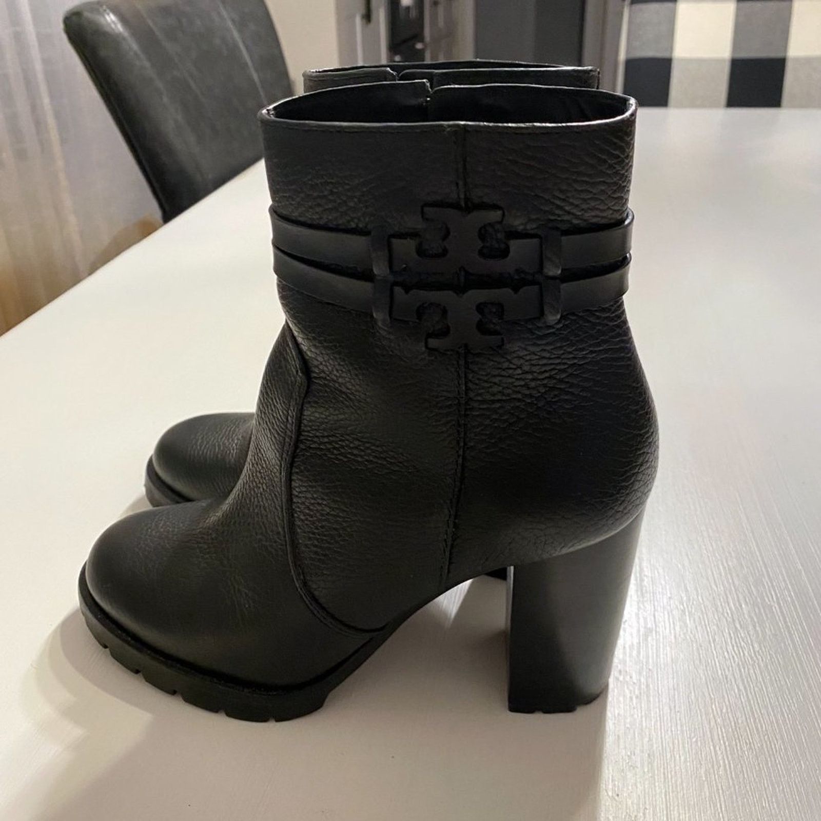 Tory Burch Women's Tory Burch Leigh Lug Sole Black Boots US Size 7 M Size US 7 / IT 37 - 3 Thumbnail
