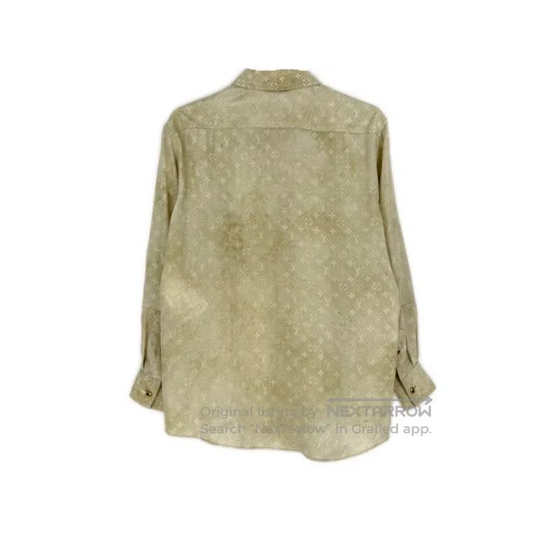 Louis Vuitton Louis Vuitton Dirty khaki logo mulberry silk shirt Size XS / US 0-2 / IT 36-38 - 2 Thumbnail