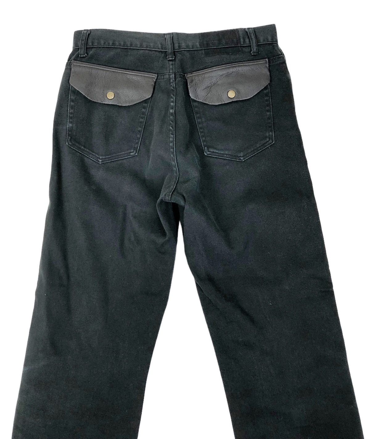 Japanese Brand Japanese Brand Unbrand Black Leather Patchwork Denim Jeans Size US 31 - 8 Thumbnail