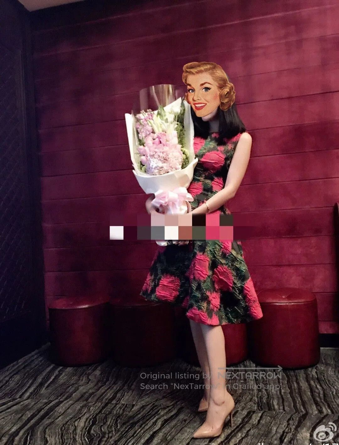 Lanvin Red Green Floral Sleeveless Cocktail Dress. Size US M / EU 48-50 / 2 - 5 Thumbnail