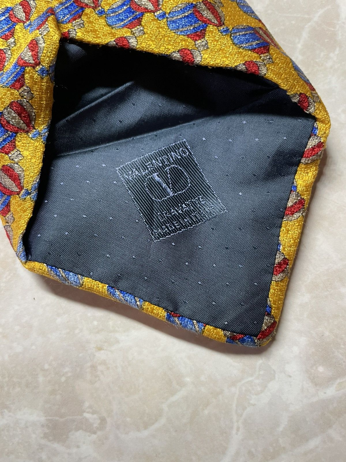 Valentino Valentino Cravatte Men Tie Gold Blue Red Silk Woven Necktie Size ONE SIZE - 2 Thumbnail