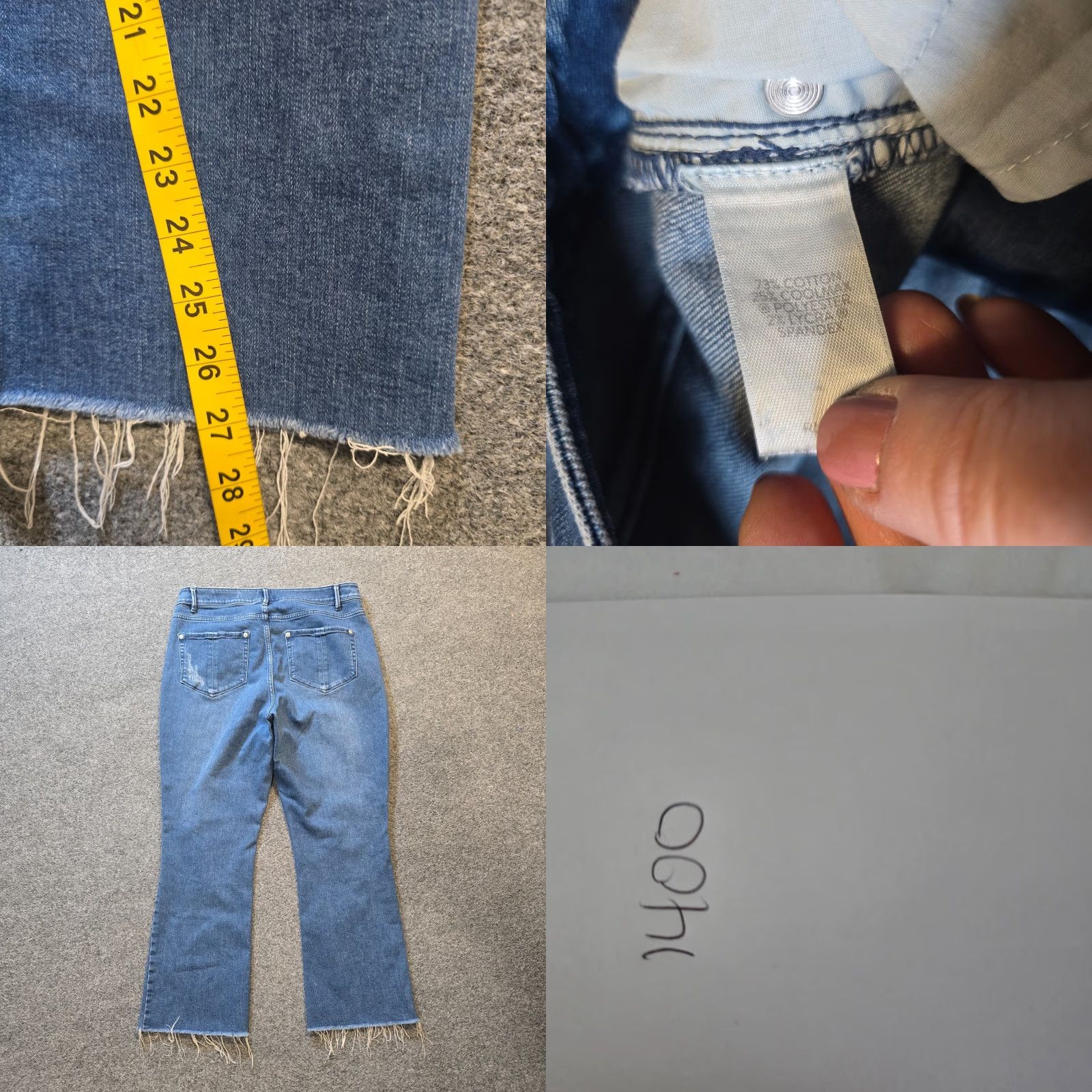 J. Jill J Jill Jeans Pants Women Size 10 Blue Kick Flare Ankle High Rise Raw Hem Capsule Jeans Size 32" / US 10 / IT 46 - 8 Thumbnail