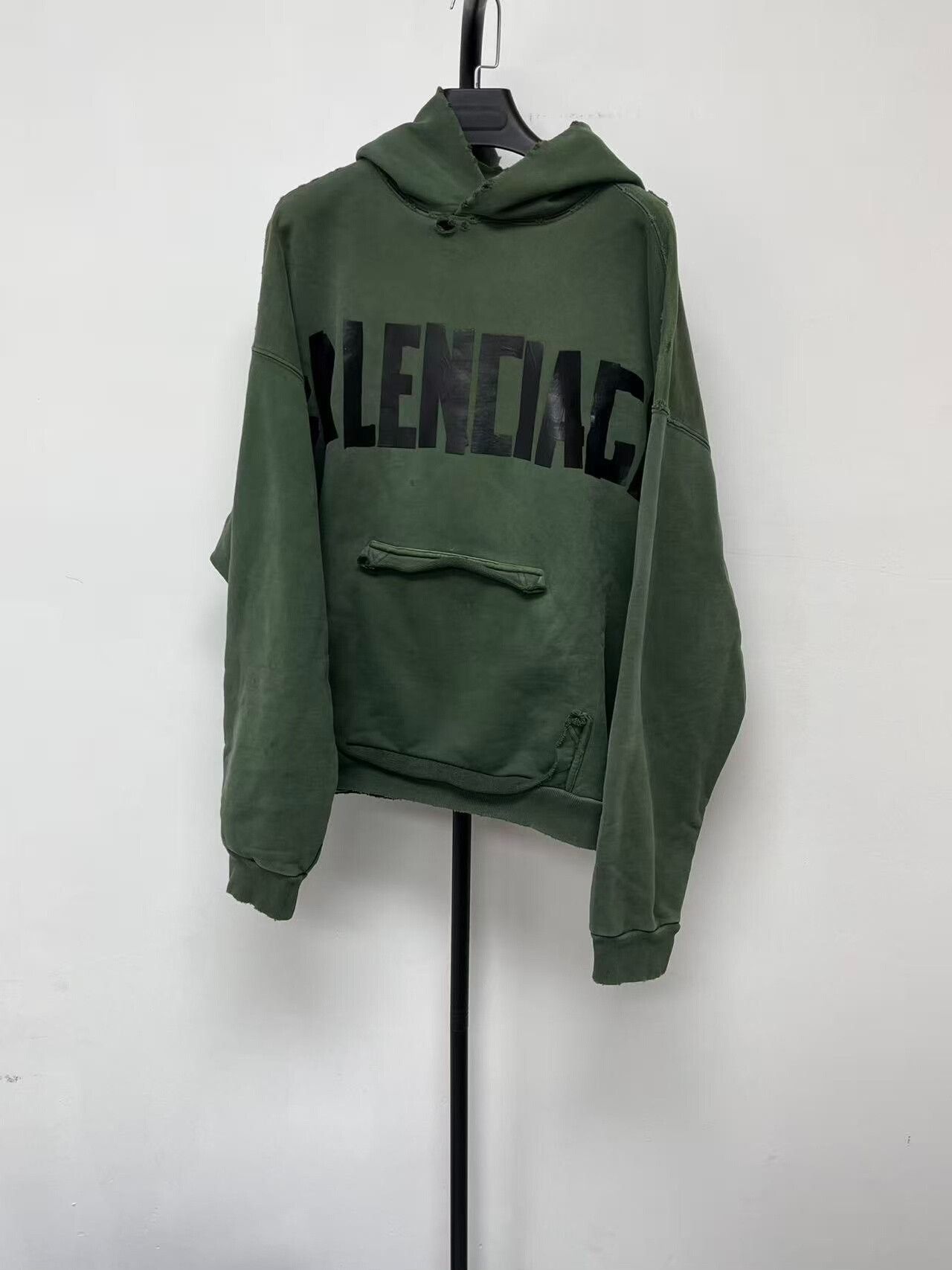 balenciaga logo print hooded sweatshirt for men