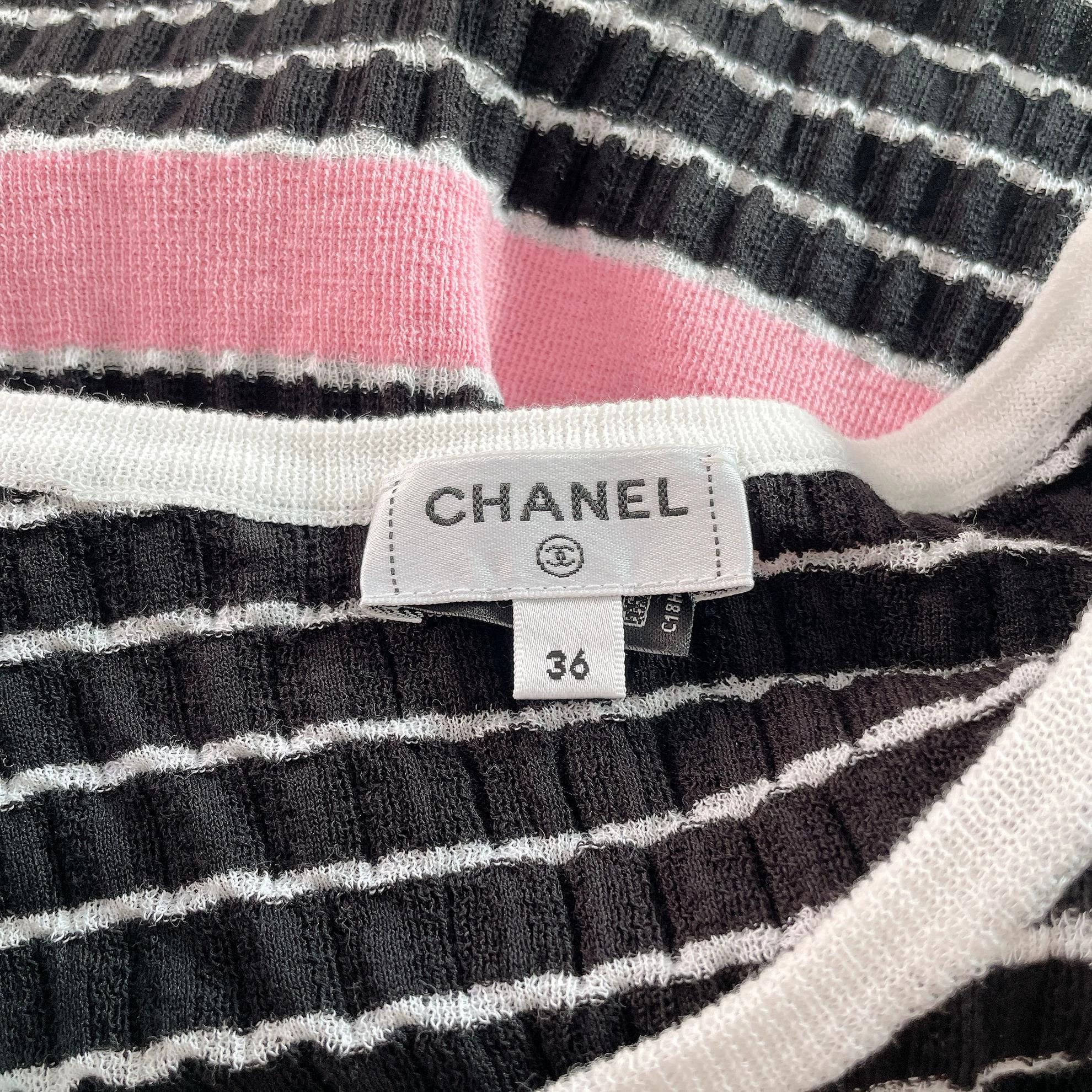 Chanel Chanel 24SS Black Stripe Short-Sleeve Tee 36 Size XS / US 0-2 / IT 36-38 - 7 Thumbnail