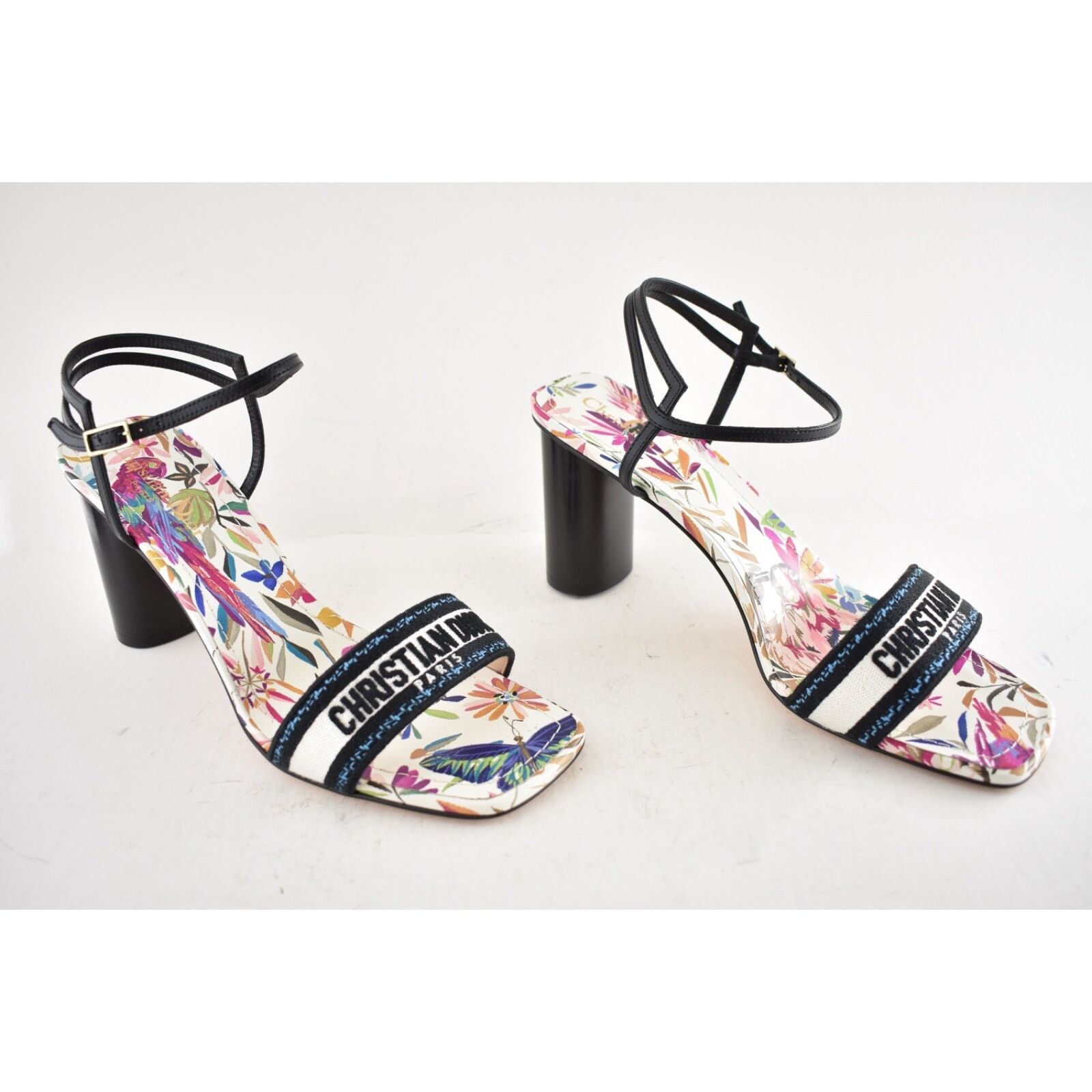 Dior Dior TDJ Fantastica Black Blue Dway Heeled Sandal Ankle Size US 9.5 / IT 39.5 - 4 Thumbnail