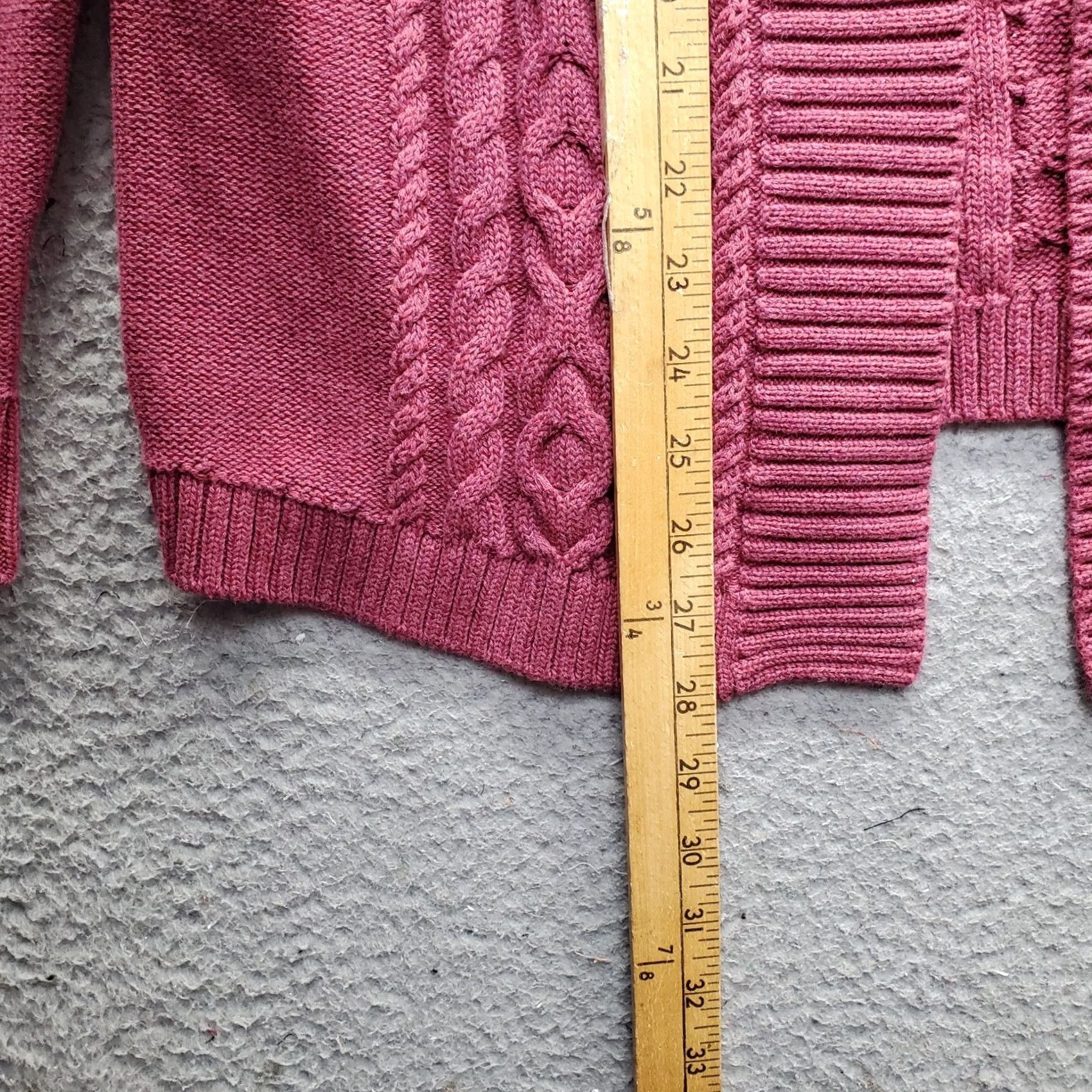 Vintage L.L. Bean Cardigan Sweater Womens Large Pink Chunky Knit Long Sleeve Open Front Size L / US 10 / IT 46 - 3 Thumbnail