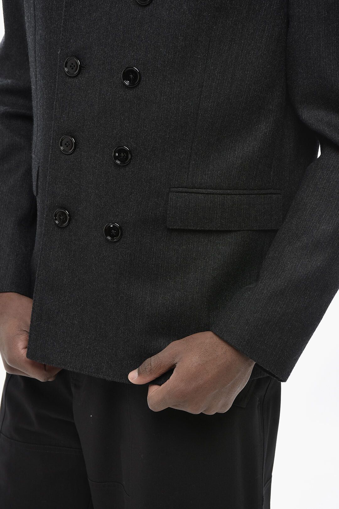 Celine og1mm0426 Wool Double-Breasted Jacket in Grey Size US M / EU 48-50 / 2 - 3 Thumbnail