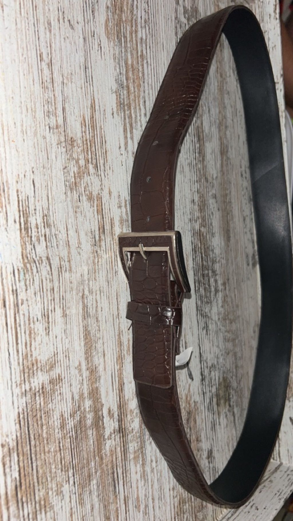 The Unbranded Brand Women's Unbranded Brown & Black Croc Embossed Belt One Size Size 32 - 2 Thumbnail