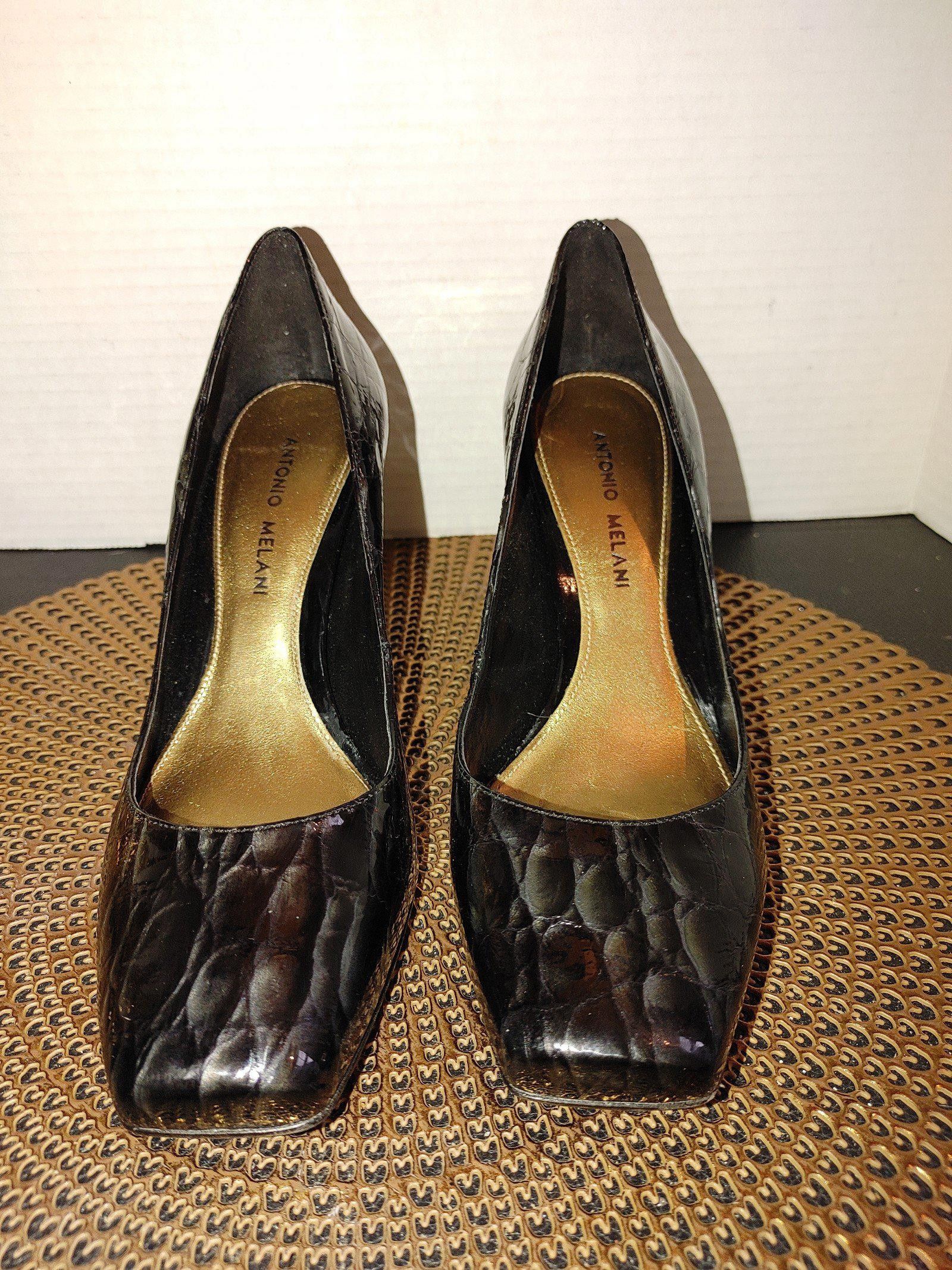 Designer Antonio Melani Devotion Patent Leather Heels Size 8M Size US 8 / IT 38 - 2 Thumbnail