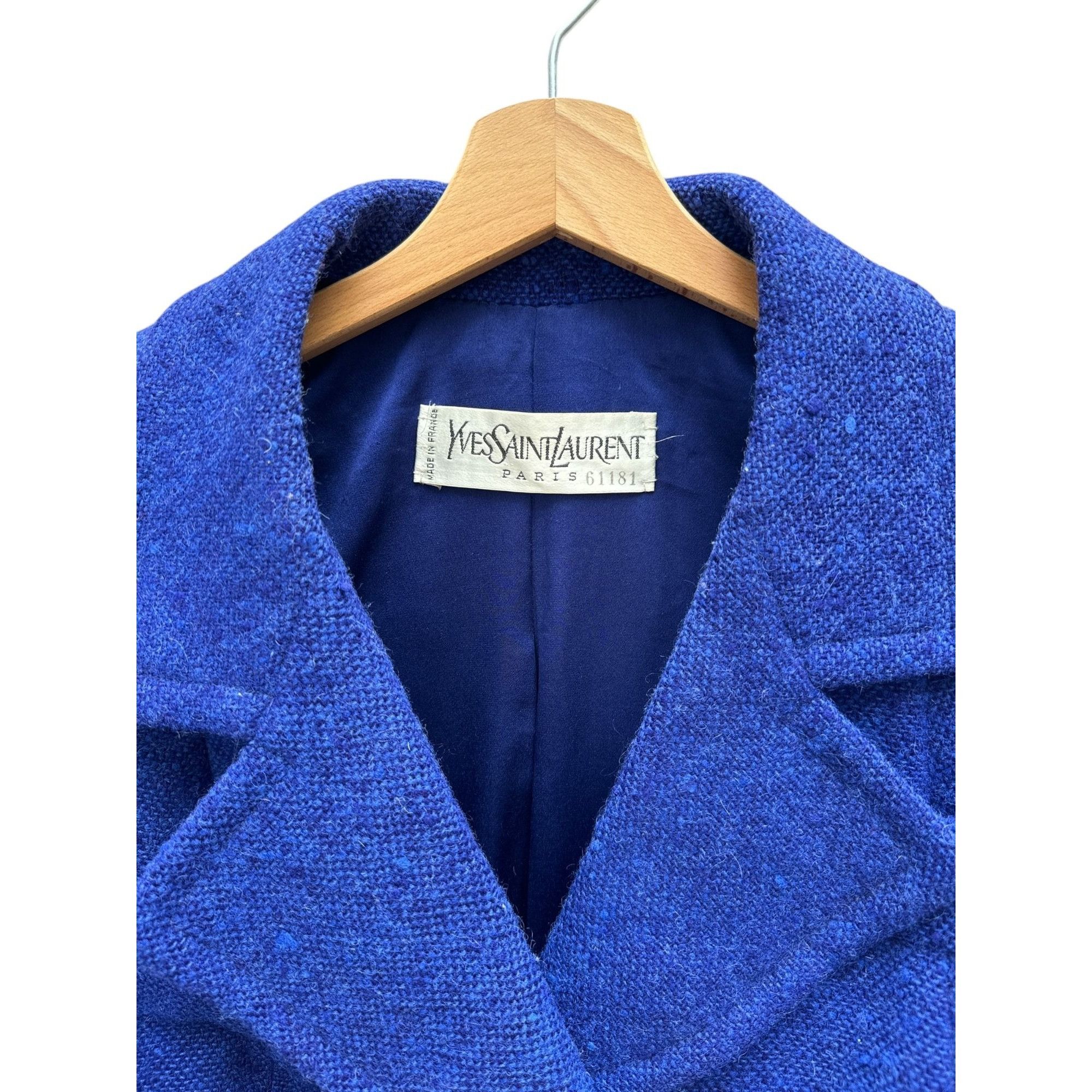Yves Saint Laurent Royal Blue Blazer Jacket Size L / US 10 / IT 46 - 2 Thumbnail