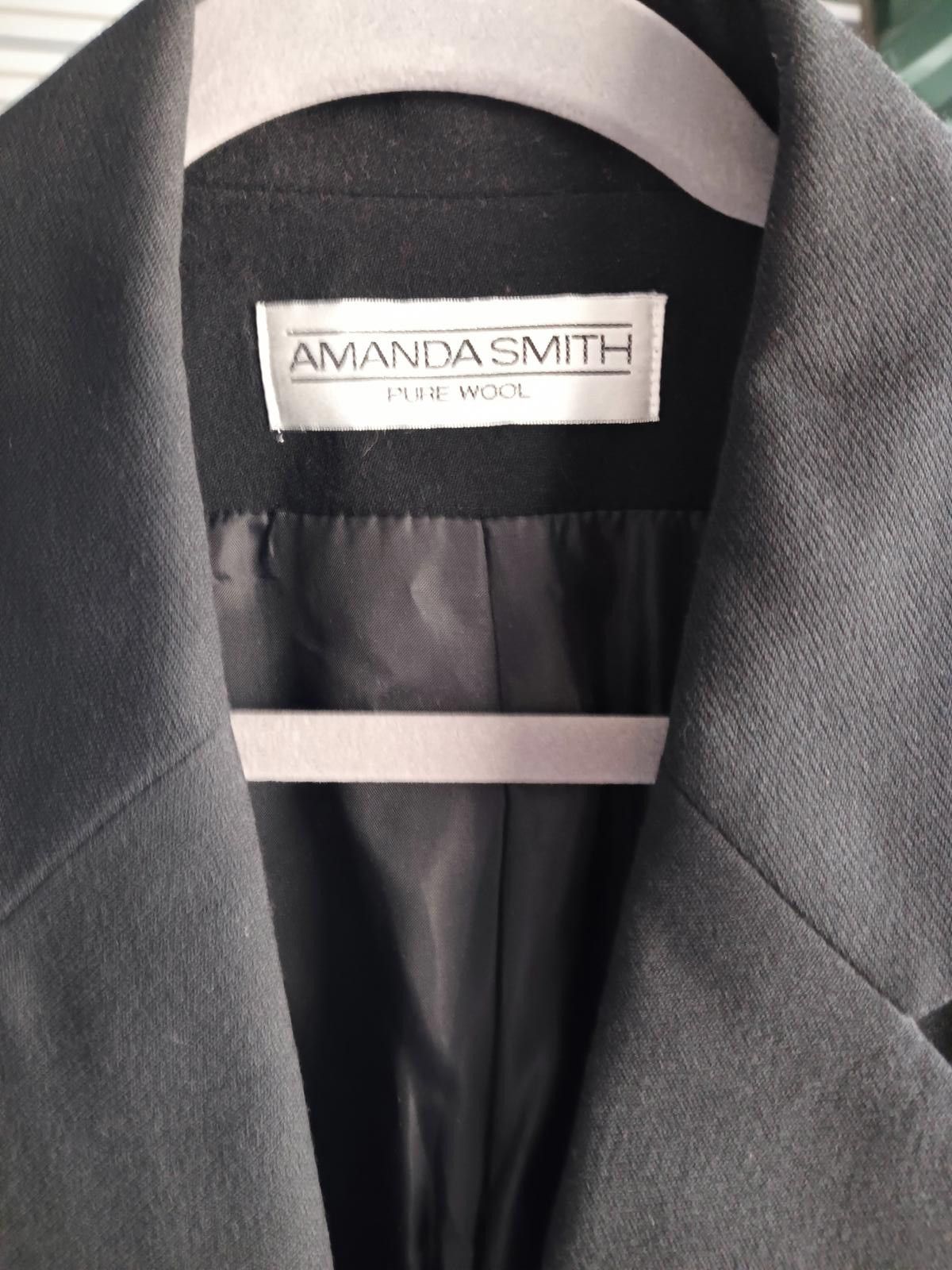 Designer Amanda Smith Women's Black Wool Blazer Size L / US 10 / IT 46 - 4 Thumbnail