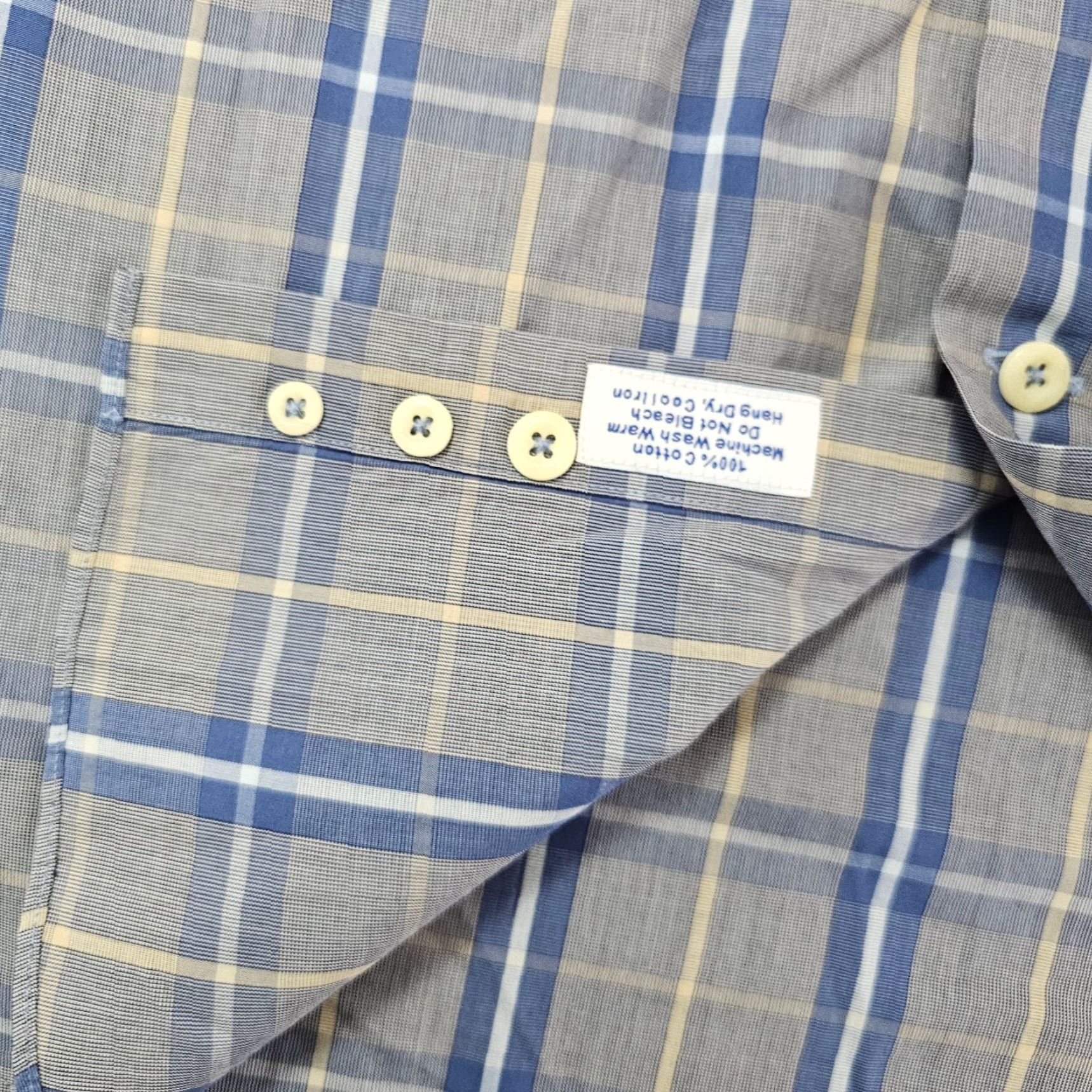 David Donahue David Donahue Dress Shirt Mens Medium Blue Check Cotton Long Sleeve Button Up Size 40R - 7 Thumbnail